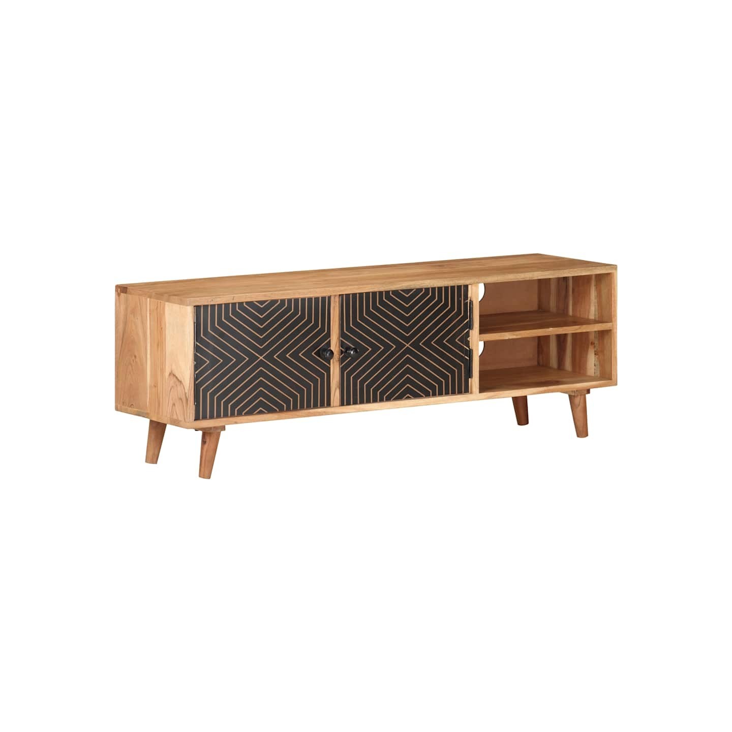 Meuble TV 115x30x39 cm Bois d'acacia massif