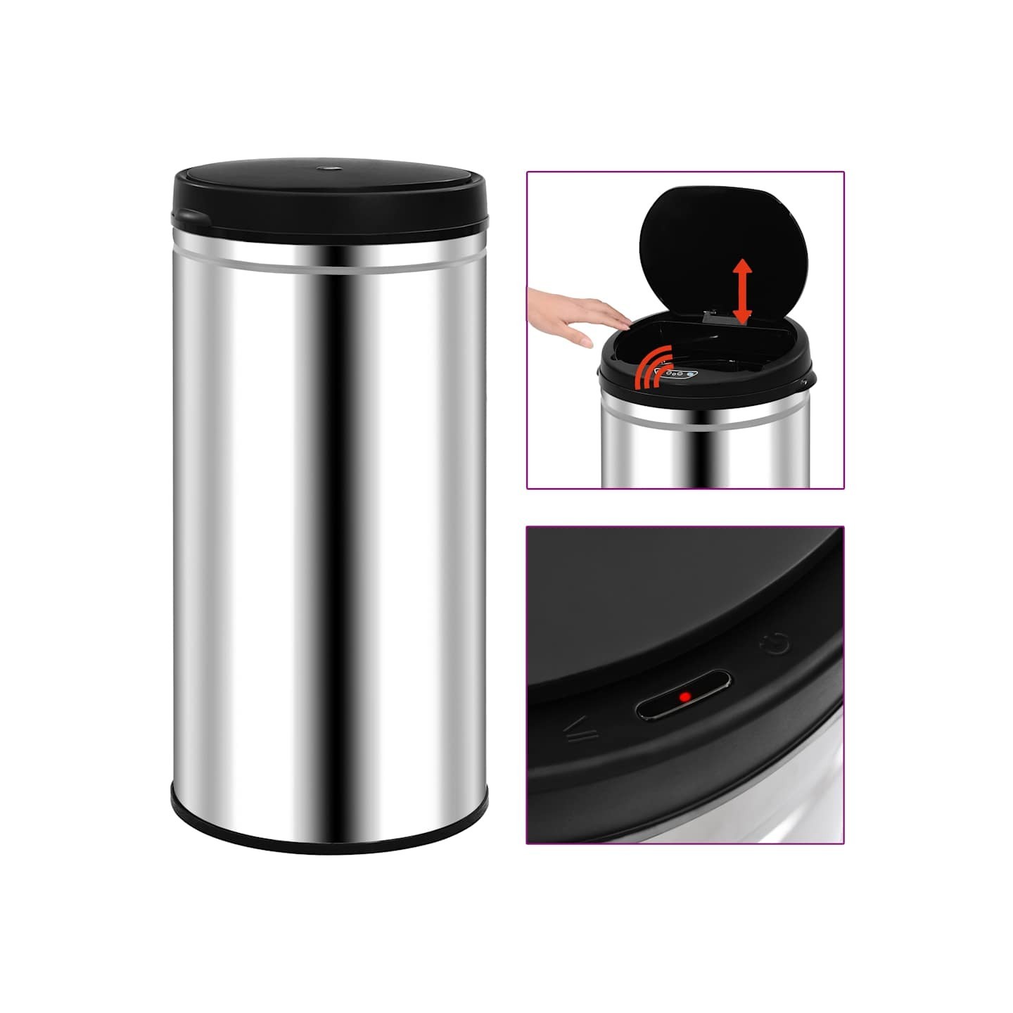 Poubelle à capteur automatique 70 L Acier inoxydable