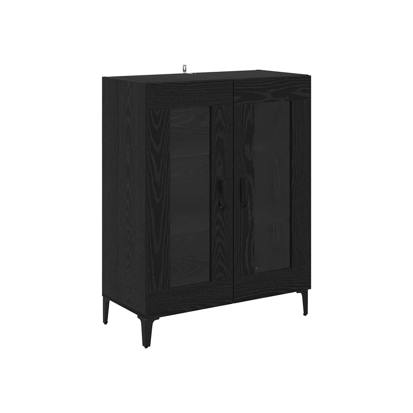 Buffet Chêne noir 69,5 x 34 x 90 cm Bois d'ingénierie et fer