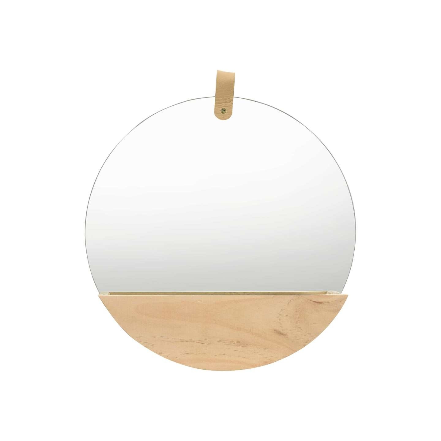 Miroir mural Bois de pin massif 35 cm