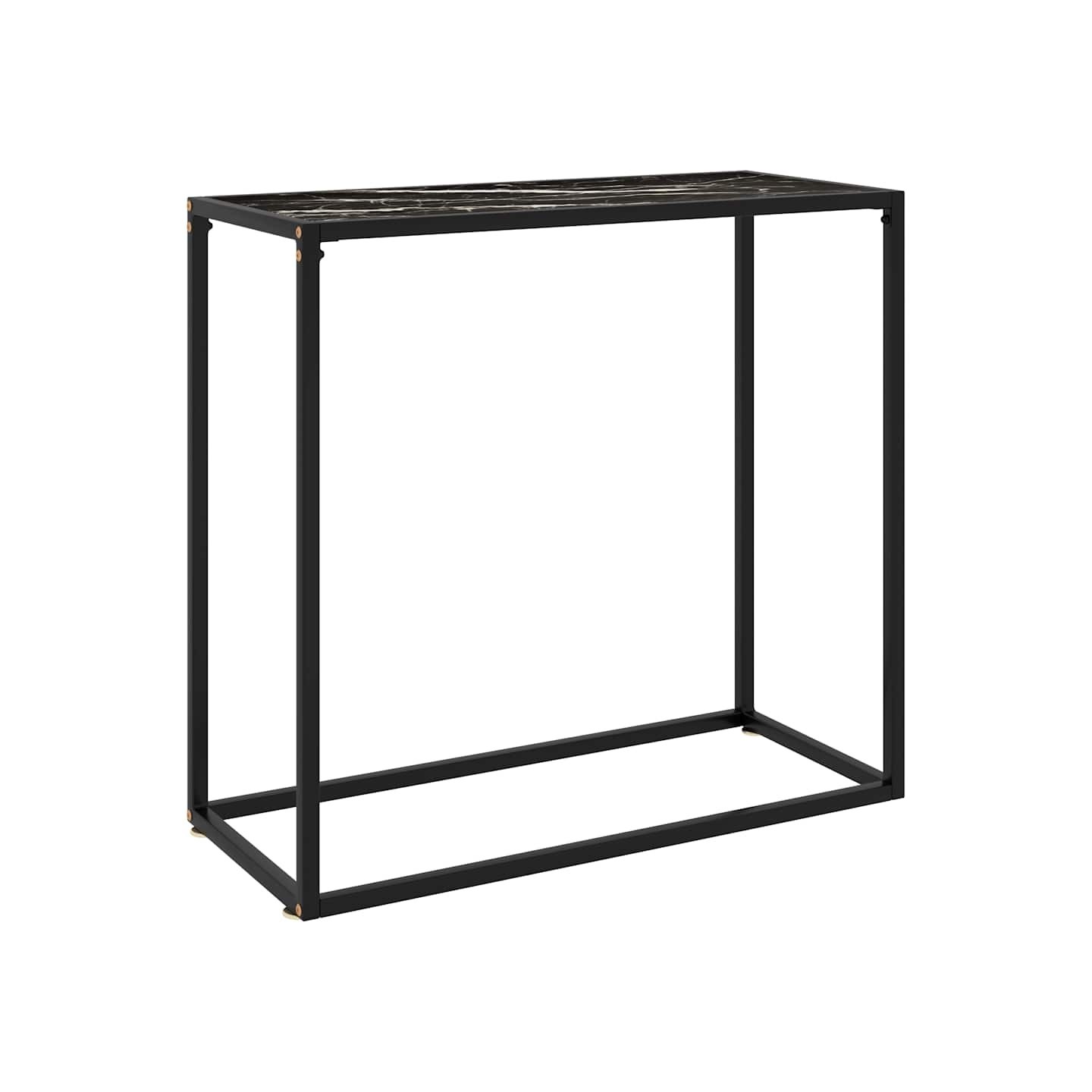 Table console Noir 80x35x75 cm Verre trempé