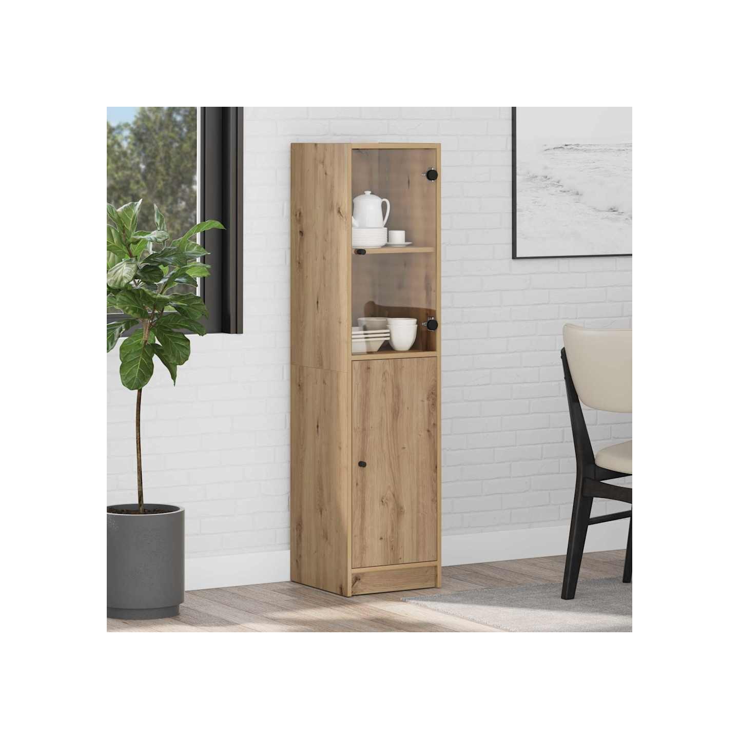 Haut Armoire Chêne artisanal 35 x 37 x 142 cm Bois d'ingénierie