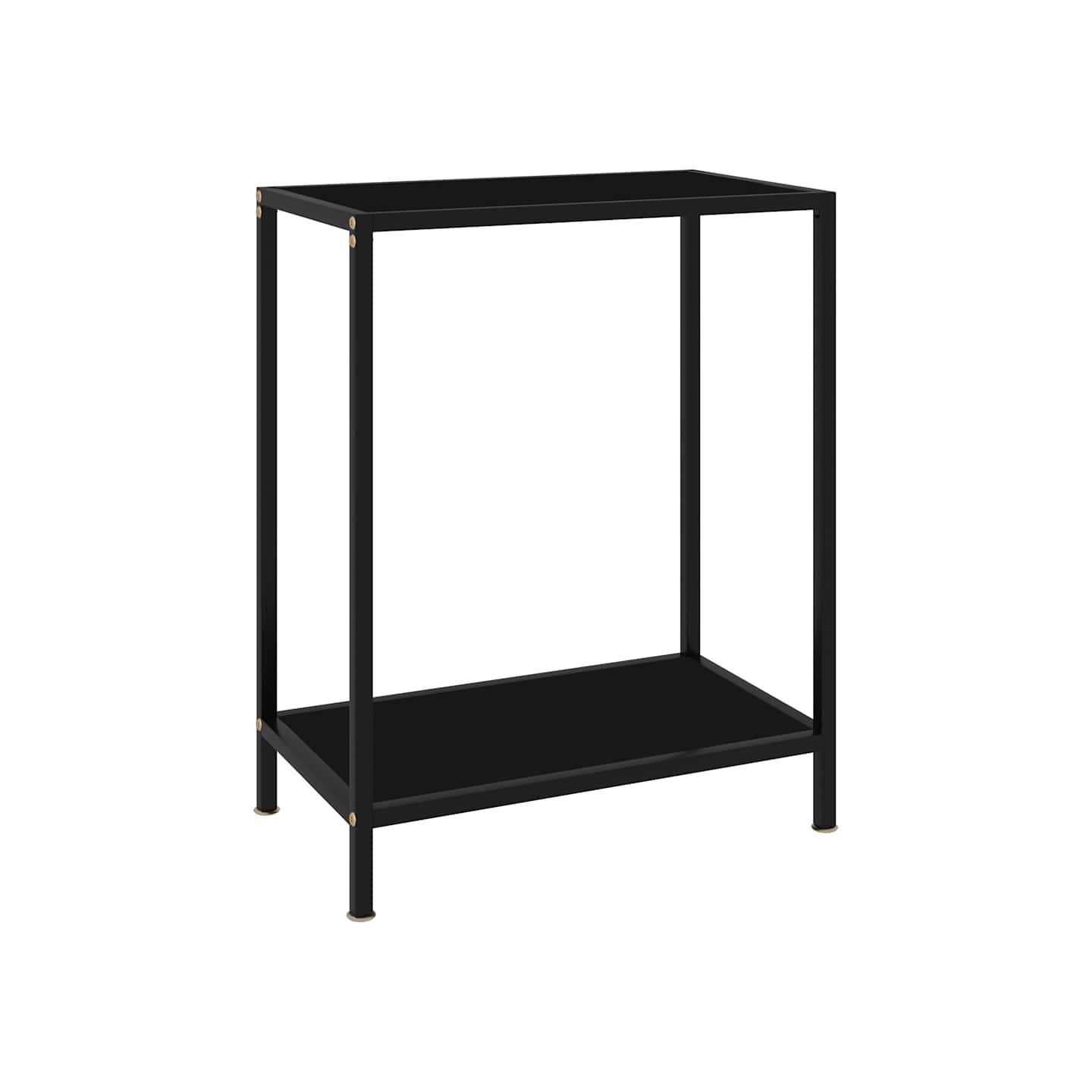 Table console Noir 60x35x75 cm Verre trempé