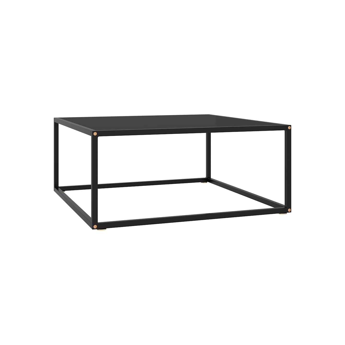 Table basse Noir avec verre noir 80x80x35 cm