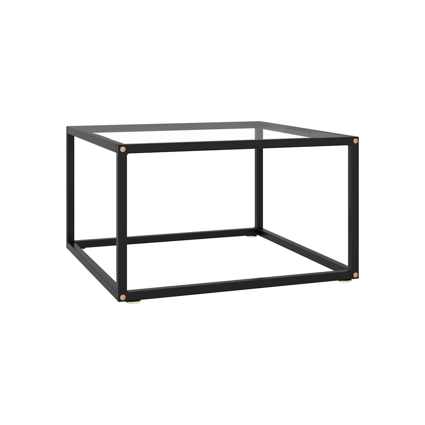 Table basse Noir avec verre trempé 60x60x35 cm