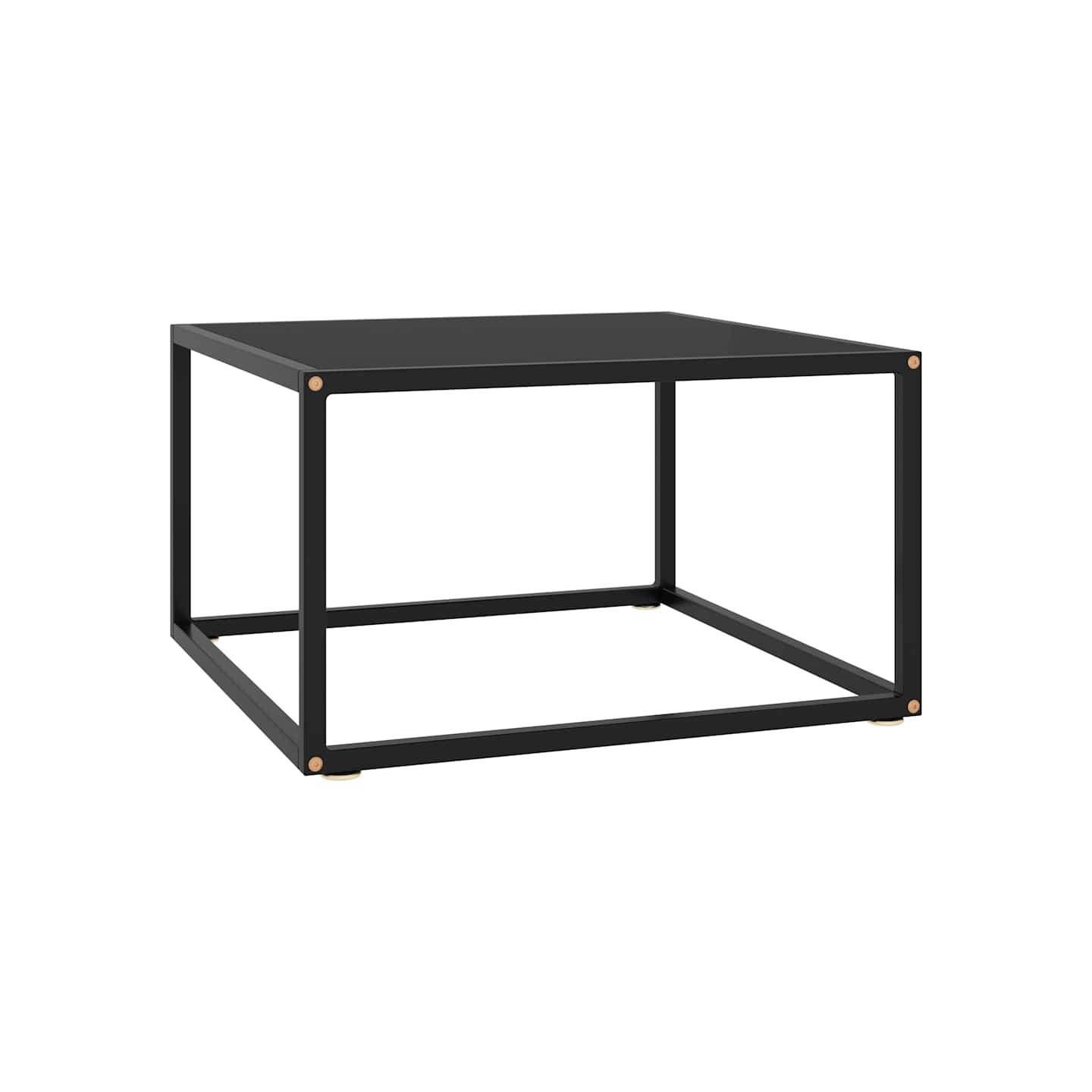 Table basse Noir avec verre noir 60x60x35 cm
