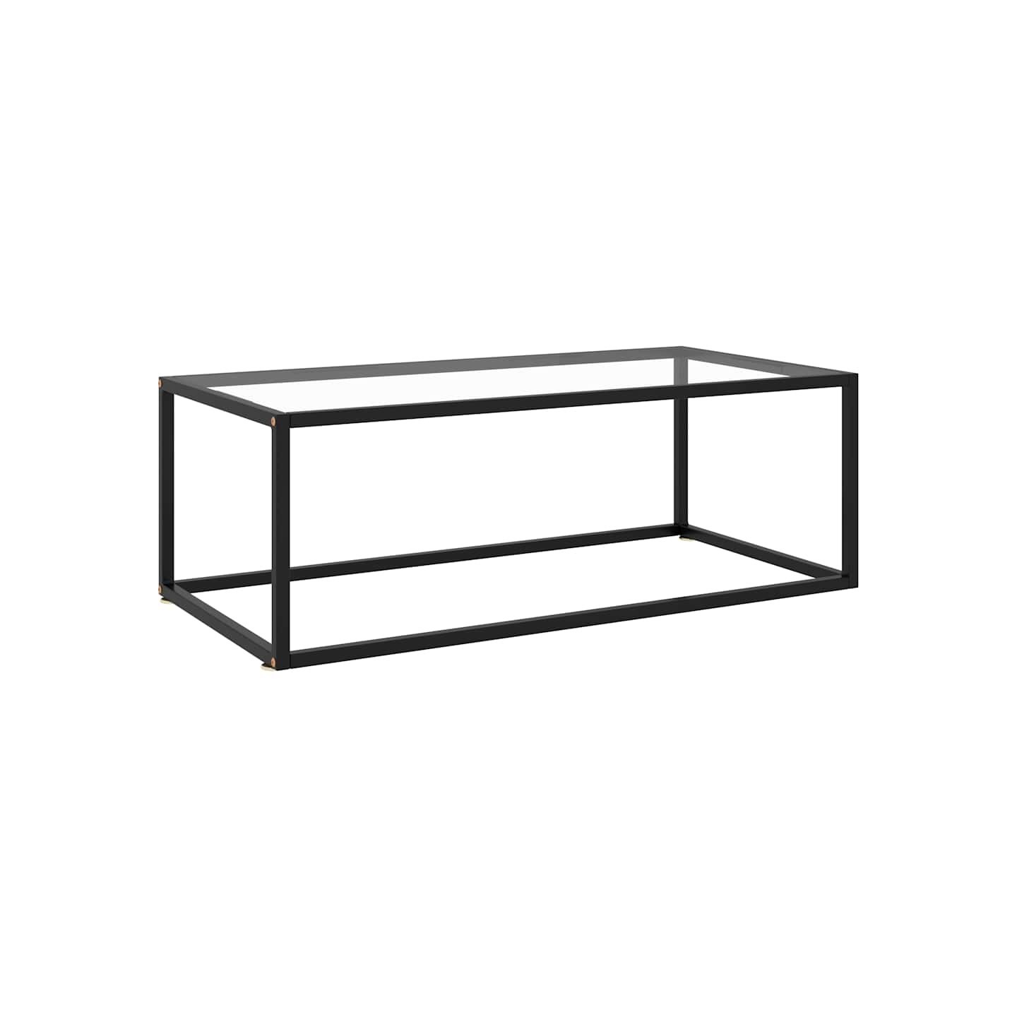 Table basse Noir avec verre trempé 100x50x35 cm