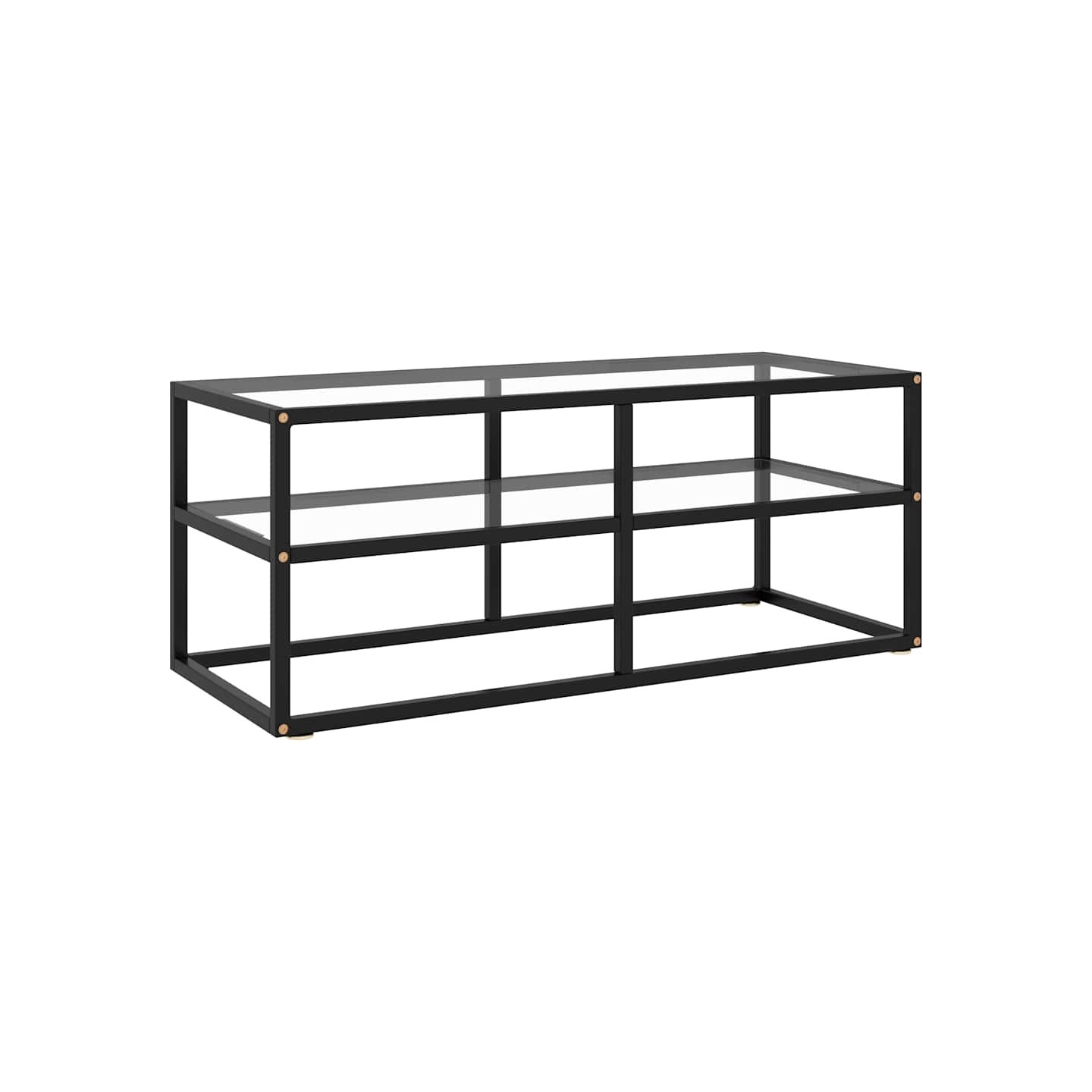 Meuble TV avec verre trempé Noir 100x40x40 cm