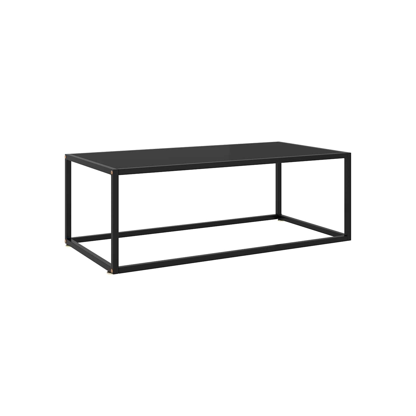 Table basse Noir avec verre noir 100x50x35 cm