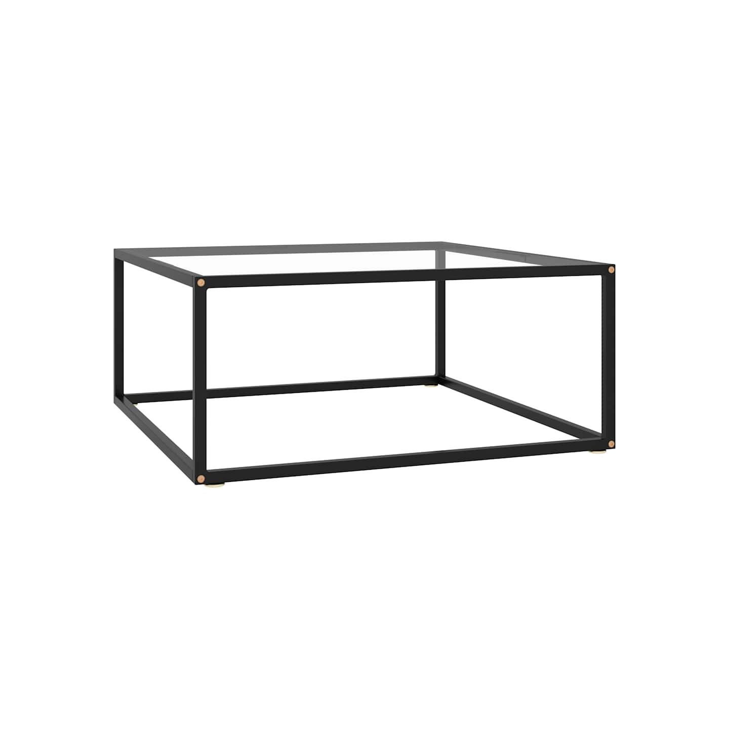 Table basse Noir avec verre trempé 80x80x35 cm