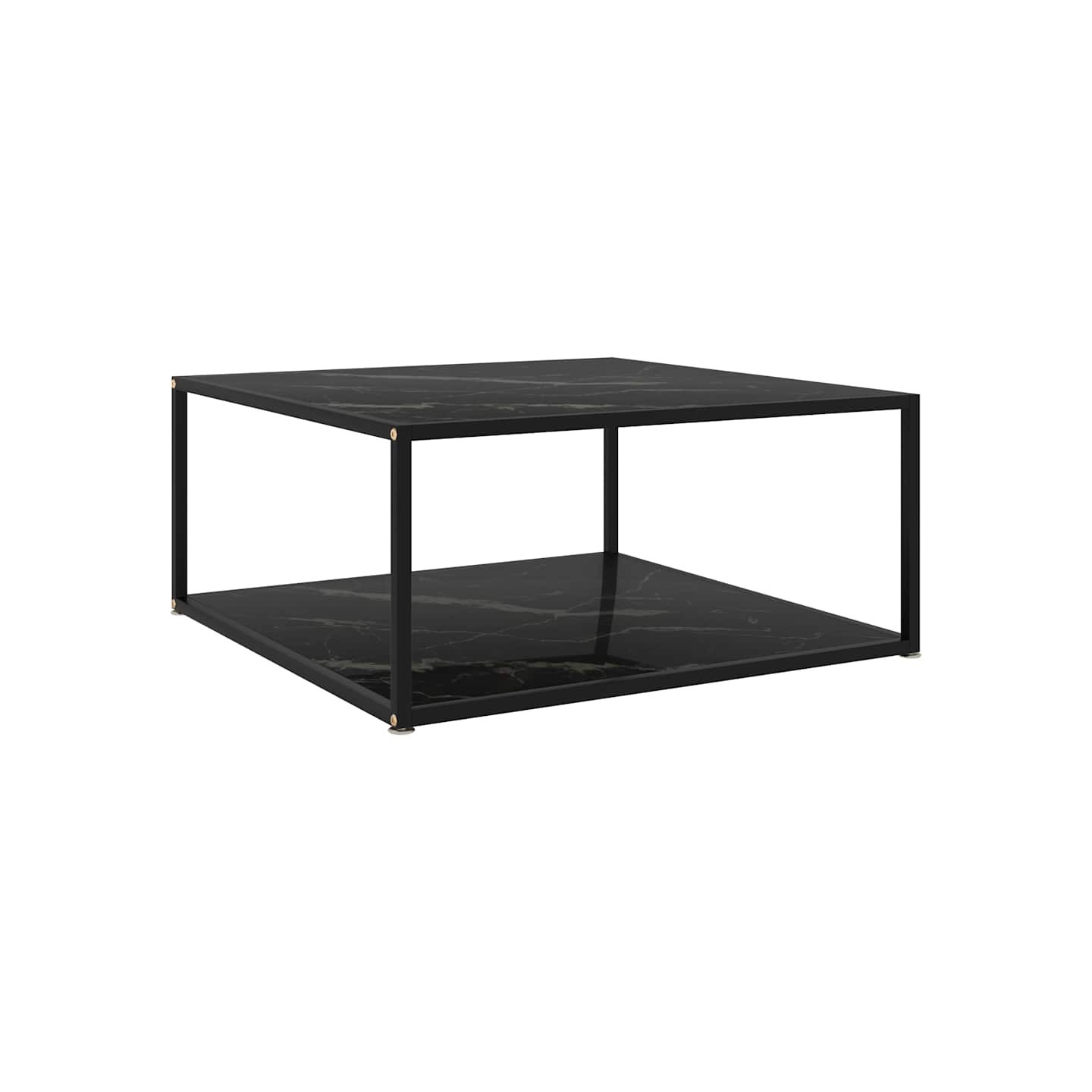 Table basse Noir 80x80x35 cm Verre trempé