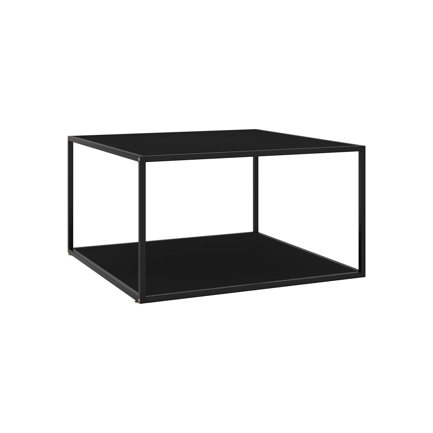 Table basse Noir avec verre noir 90x90x50 cm