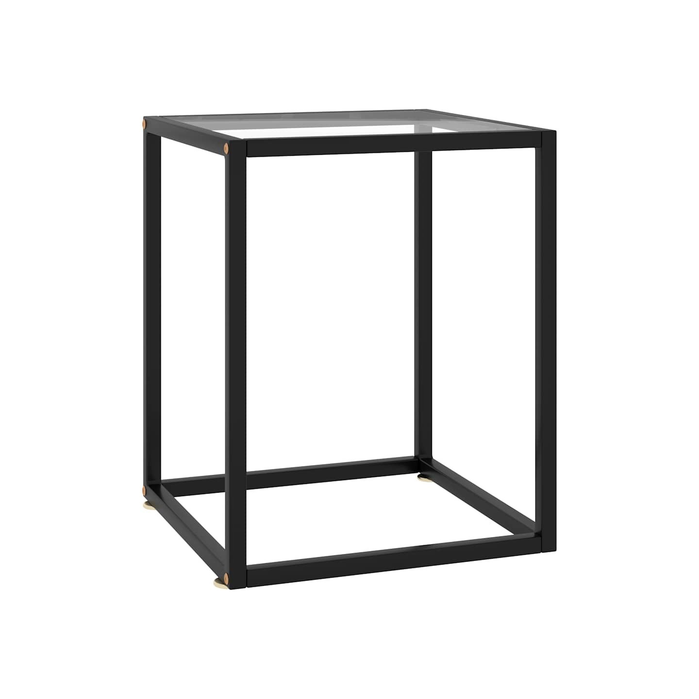 Table basse Noir avec verre trempé 40x40x50 cm