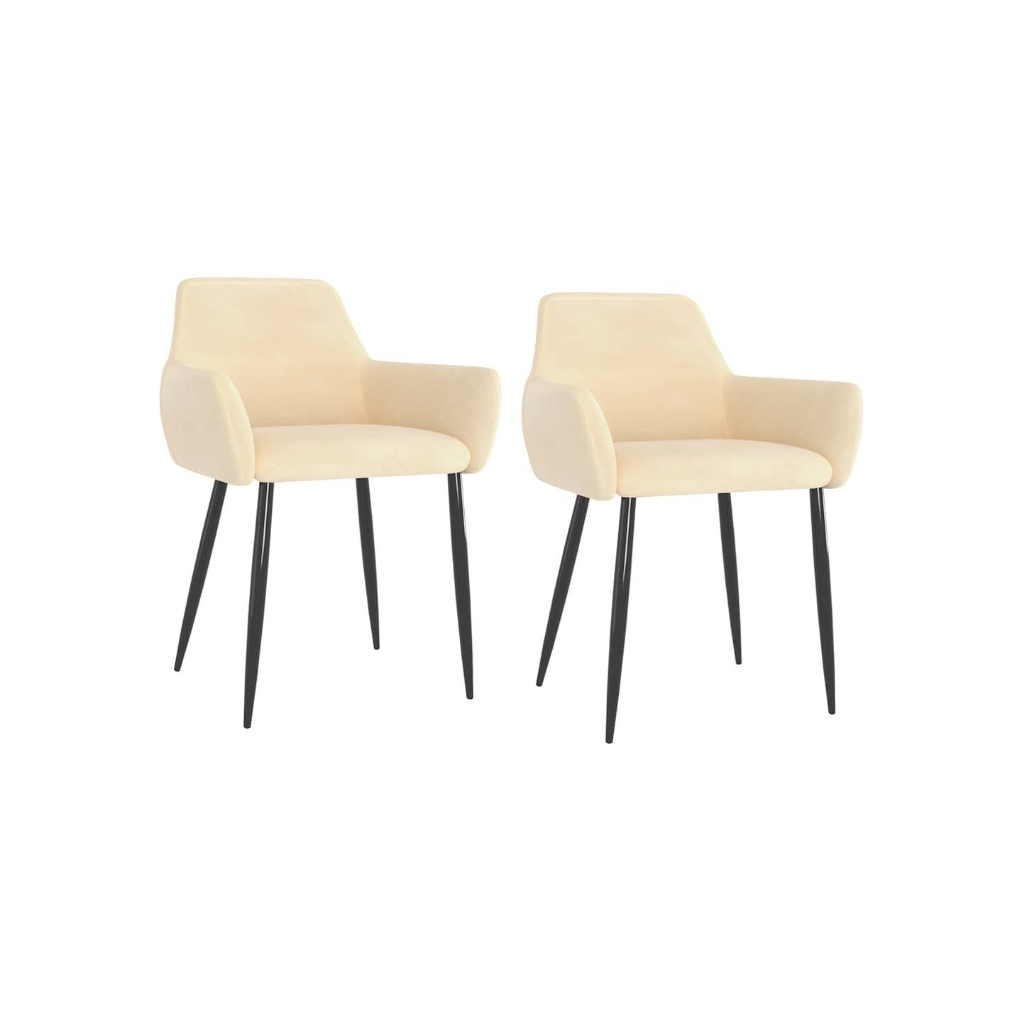 Chaises à manger lot de 2 Crème Velours
