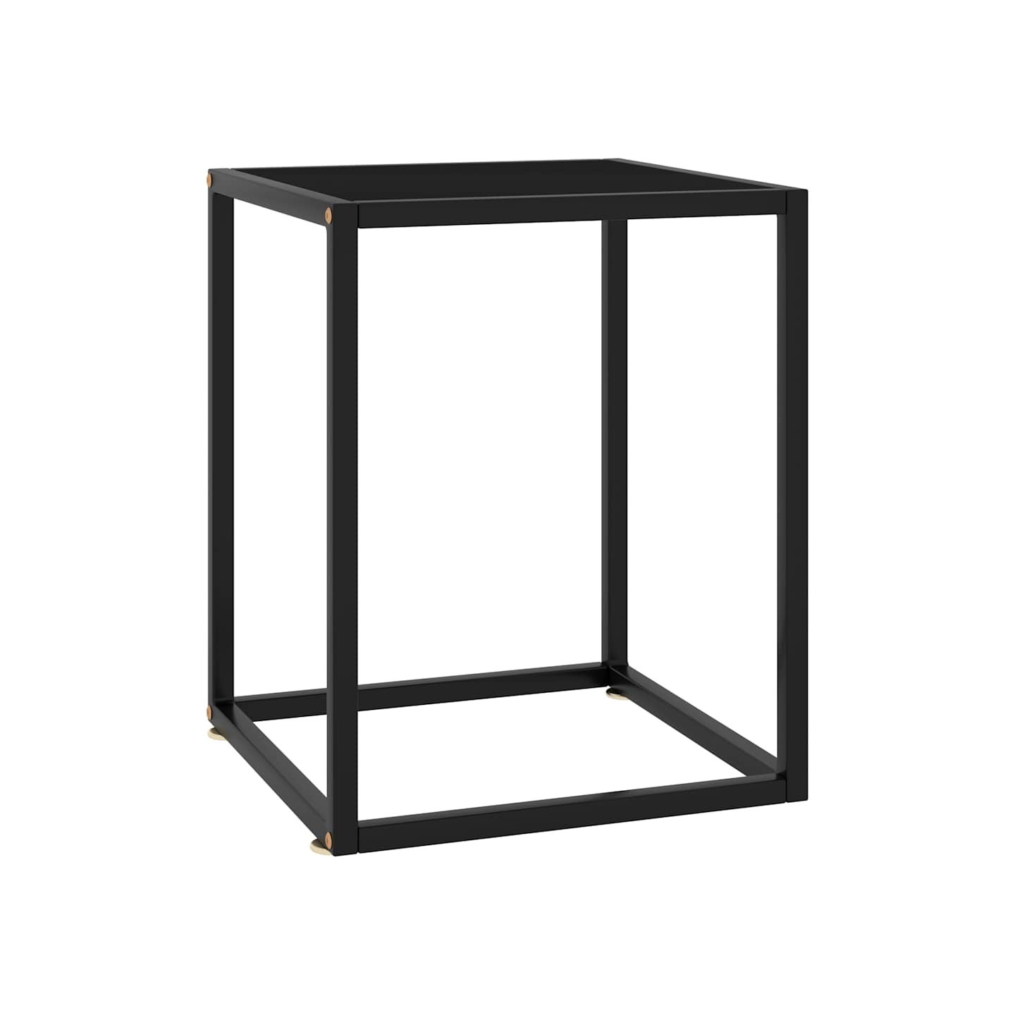 Table basse Noir avec verre noir 40x40x50 cm