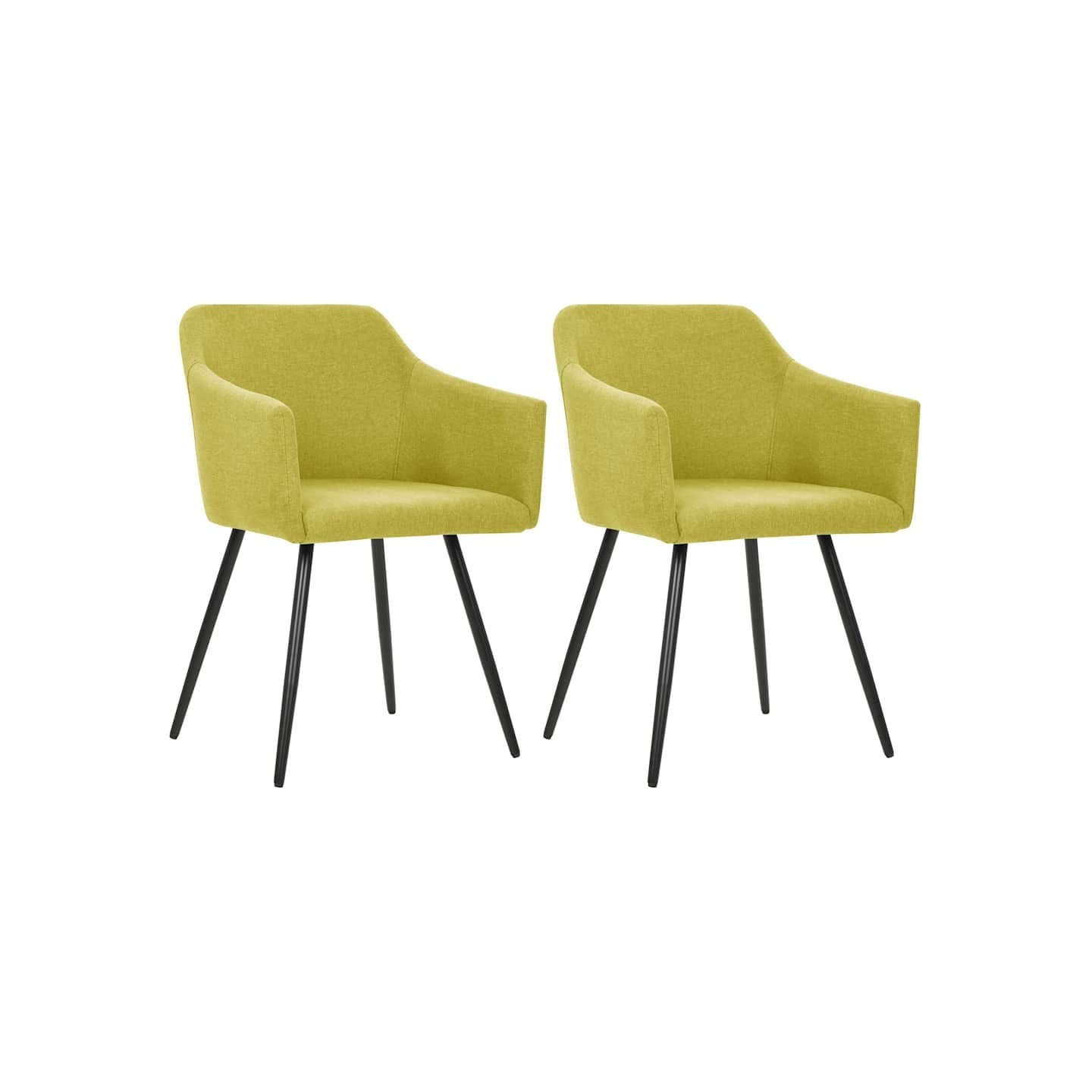 Chaises à manger lot de 2 vert tissu