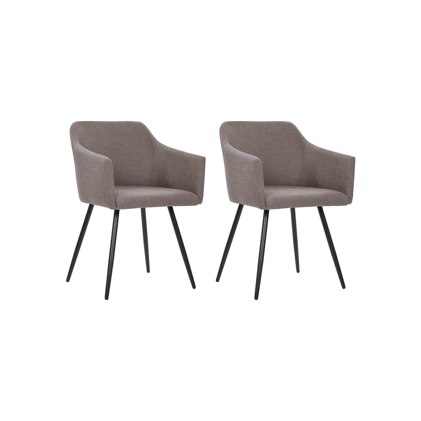 Chaises à manger lot de 2 taupe tissu