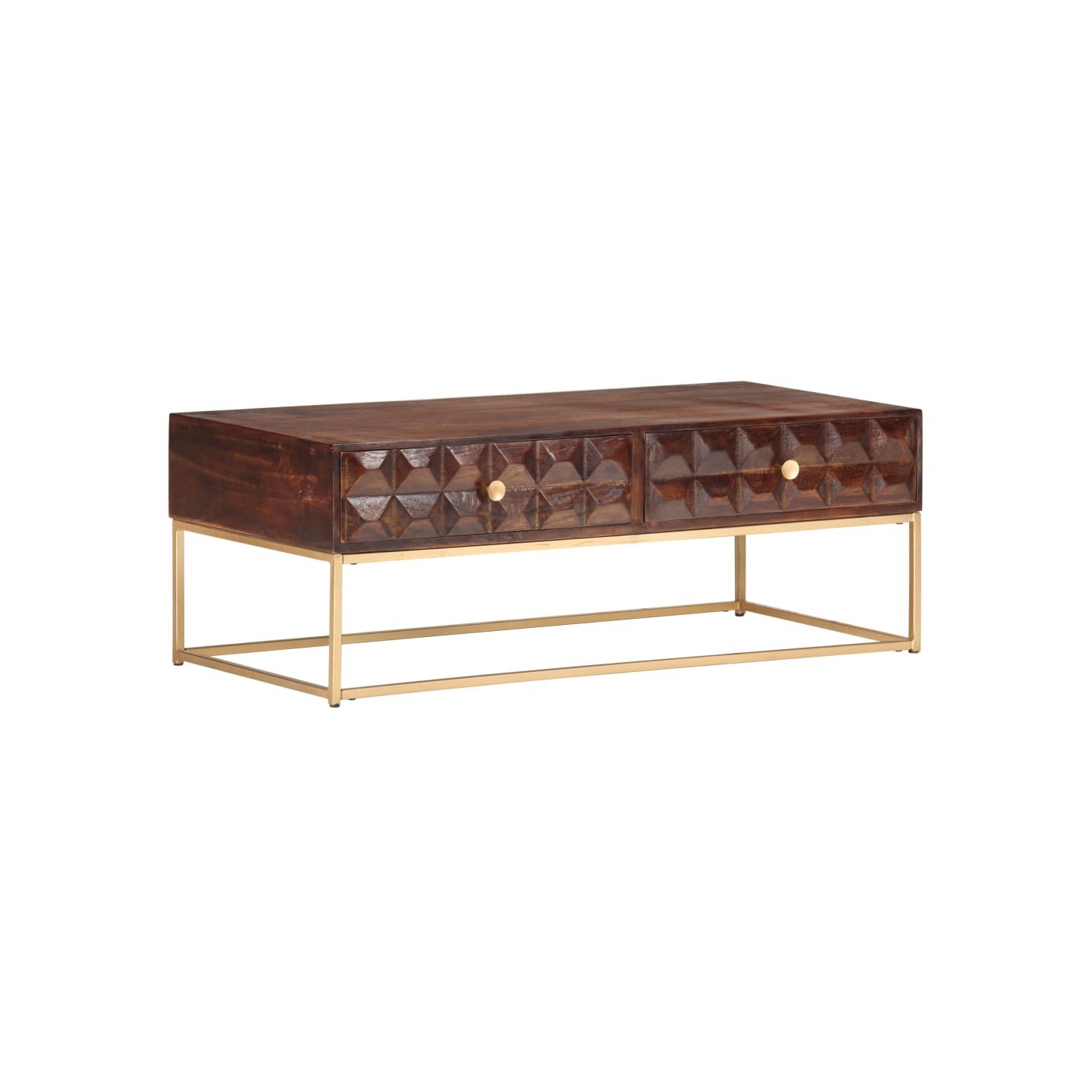 Table basse 112 x 50 x 40 cm en bois de manguier massif
