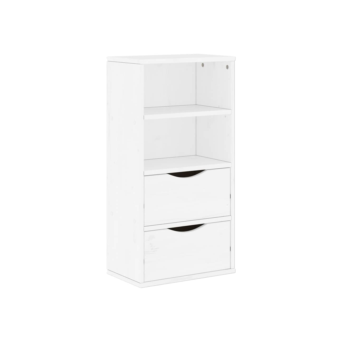 Armoire latérale tiroirs ODDA blanc 40x24x79 cm bois massif pin