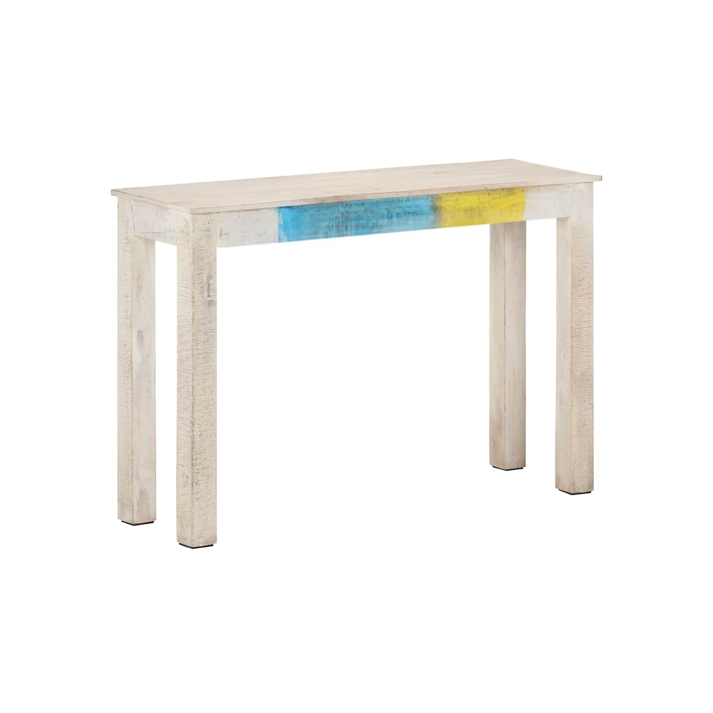 Table console Blanc 115x35x77 cm Bois de manguier brut