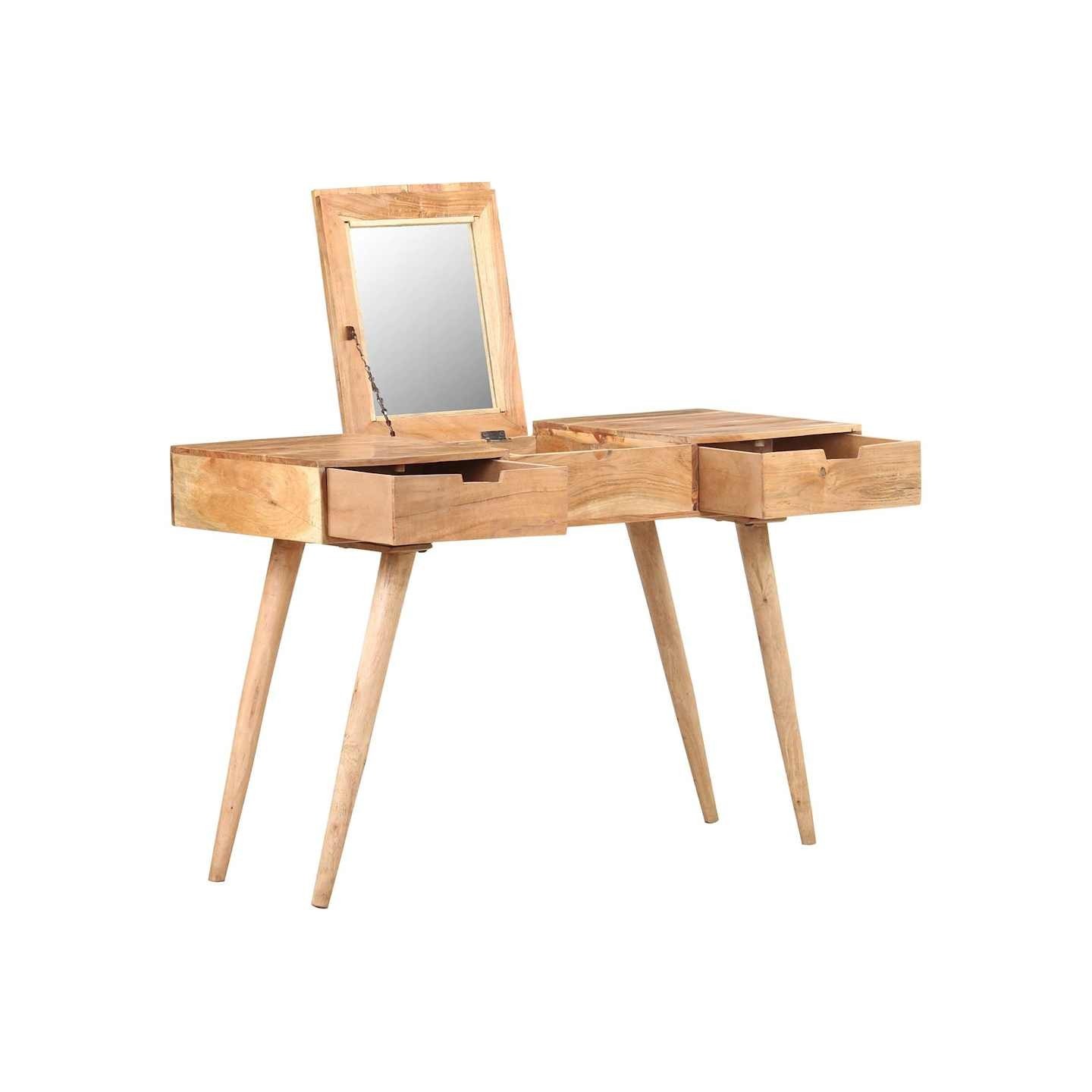 Coiffeuse avec miroir 112x45x76 cm Bois d'acacia massif