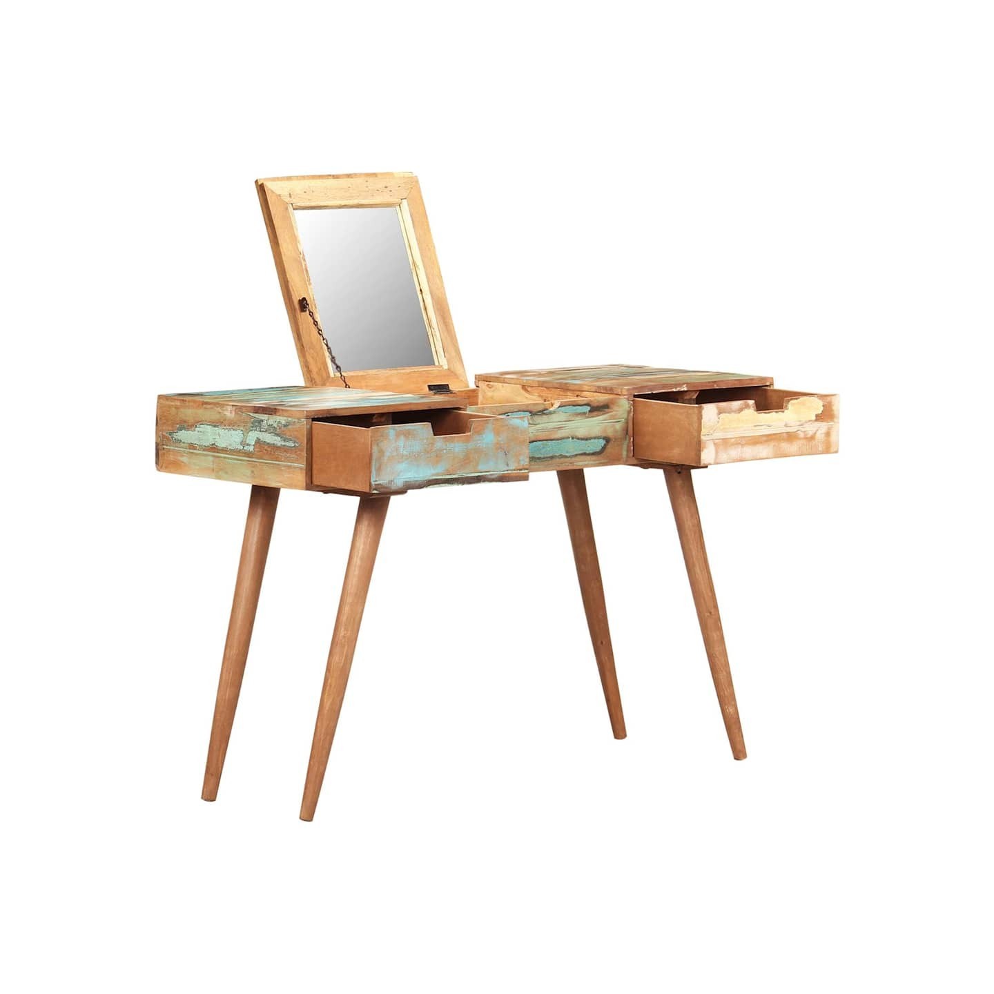 Coiffeuse avec miroir 112x45x76 cm Bois massif de récupération