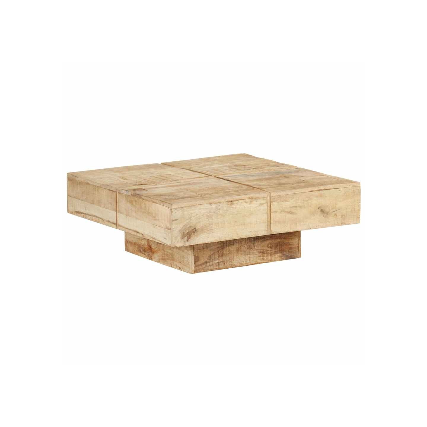 Table basse 80x80x28 cm Bois de manguier massif