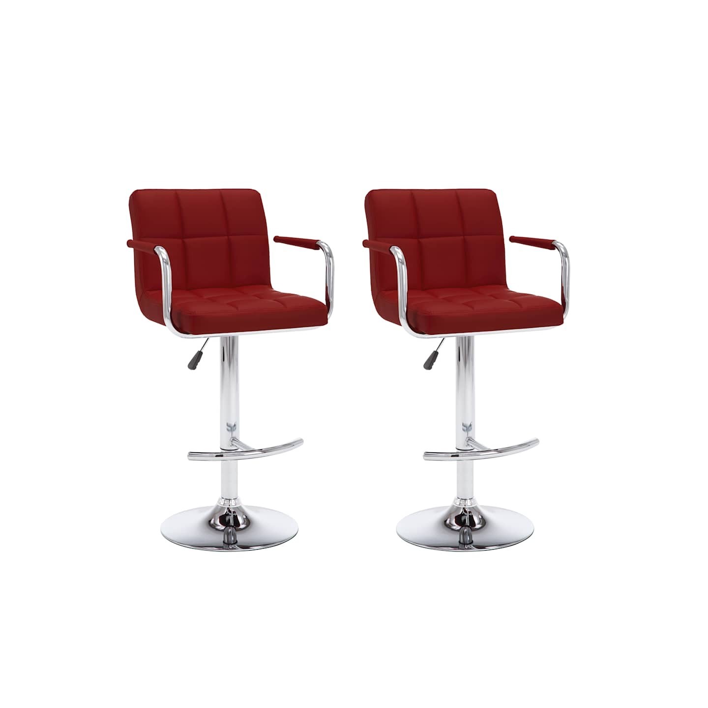 Tabourets de bar lot de 2 rouge bordeaux similicuir