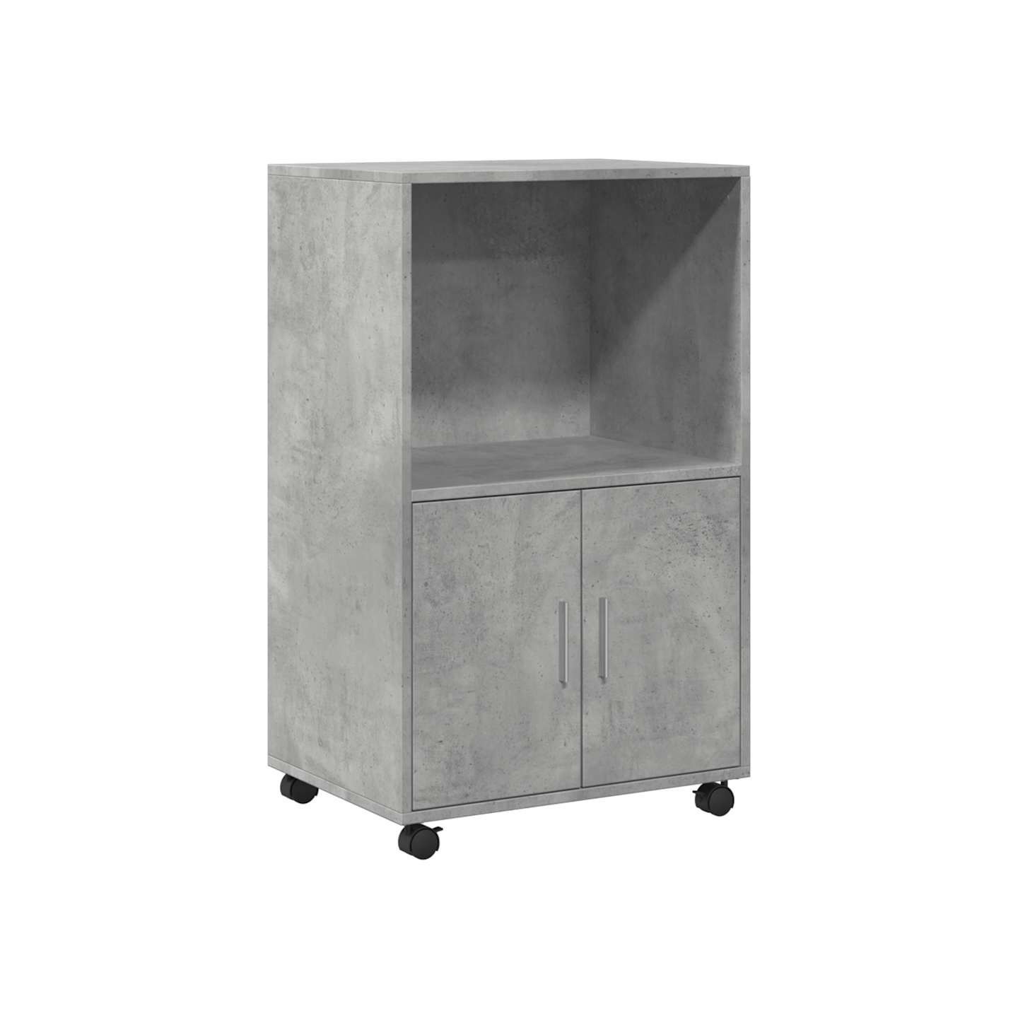 Armoire à roulettes gris béton 55x40x91 cm bois d'ingénierie
