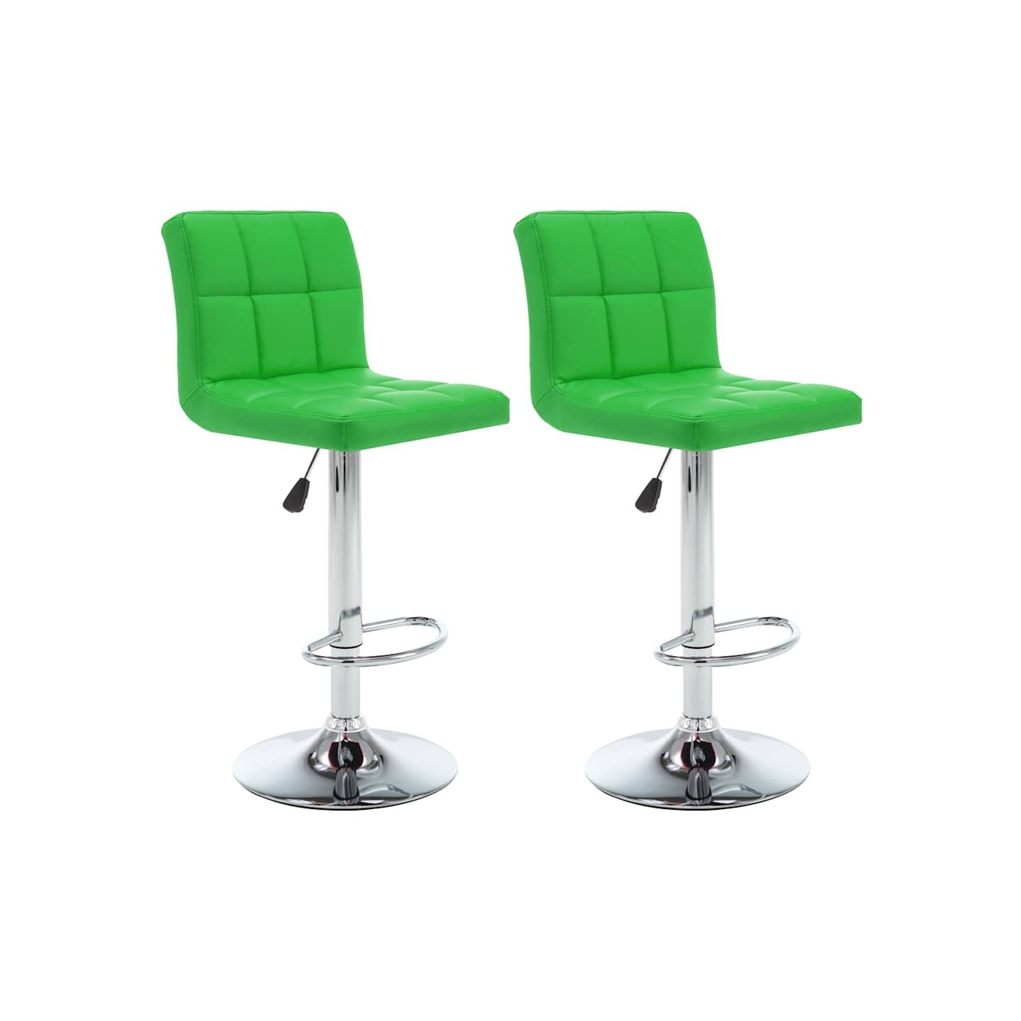 Tabourets de bar lot de 2 vert similicuir