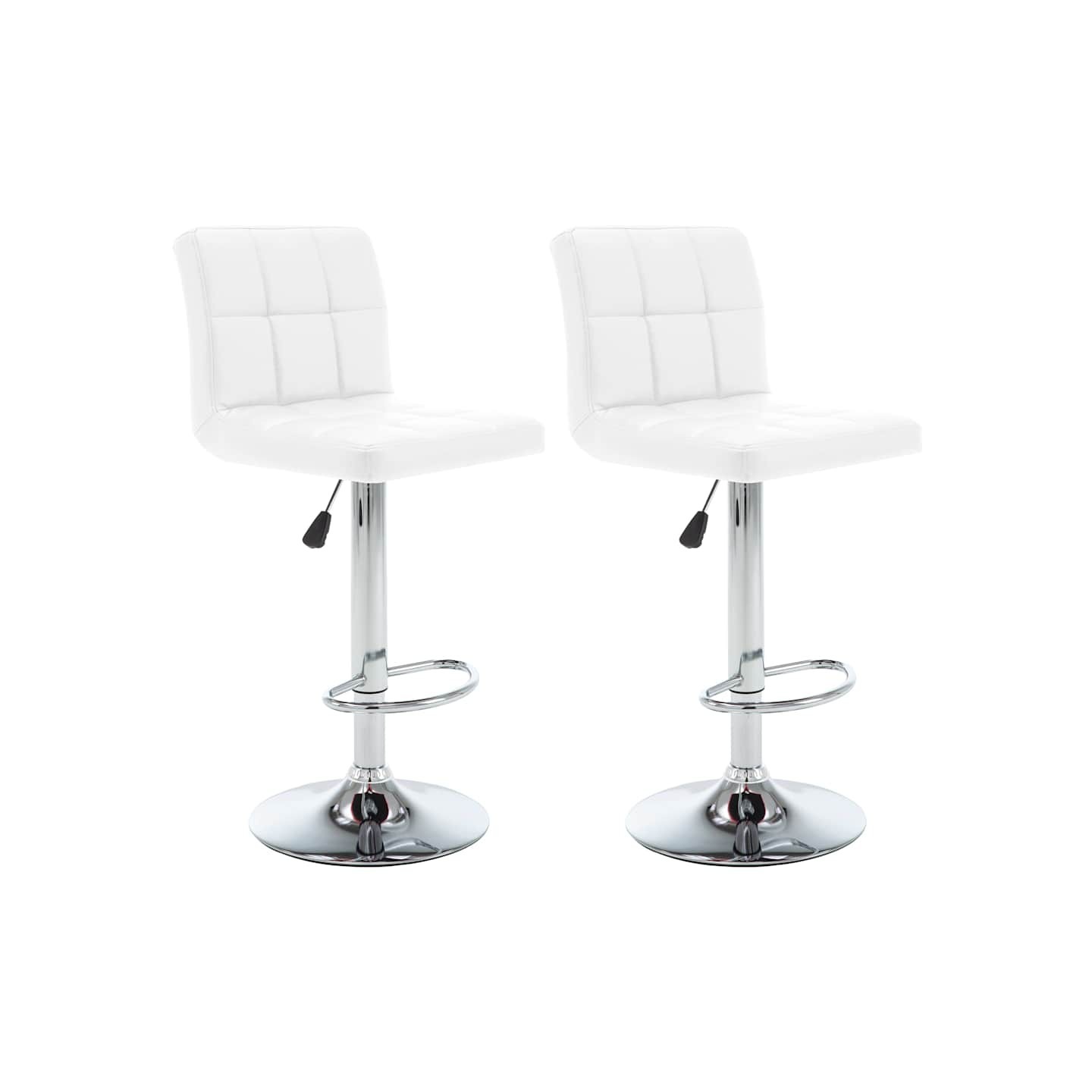 Tabourets de bar lot de 2 blanc similicuir