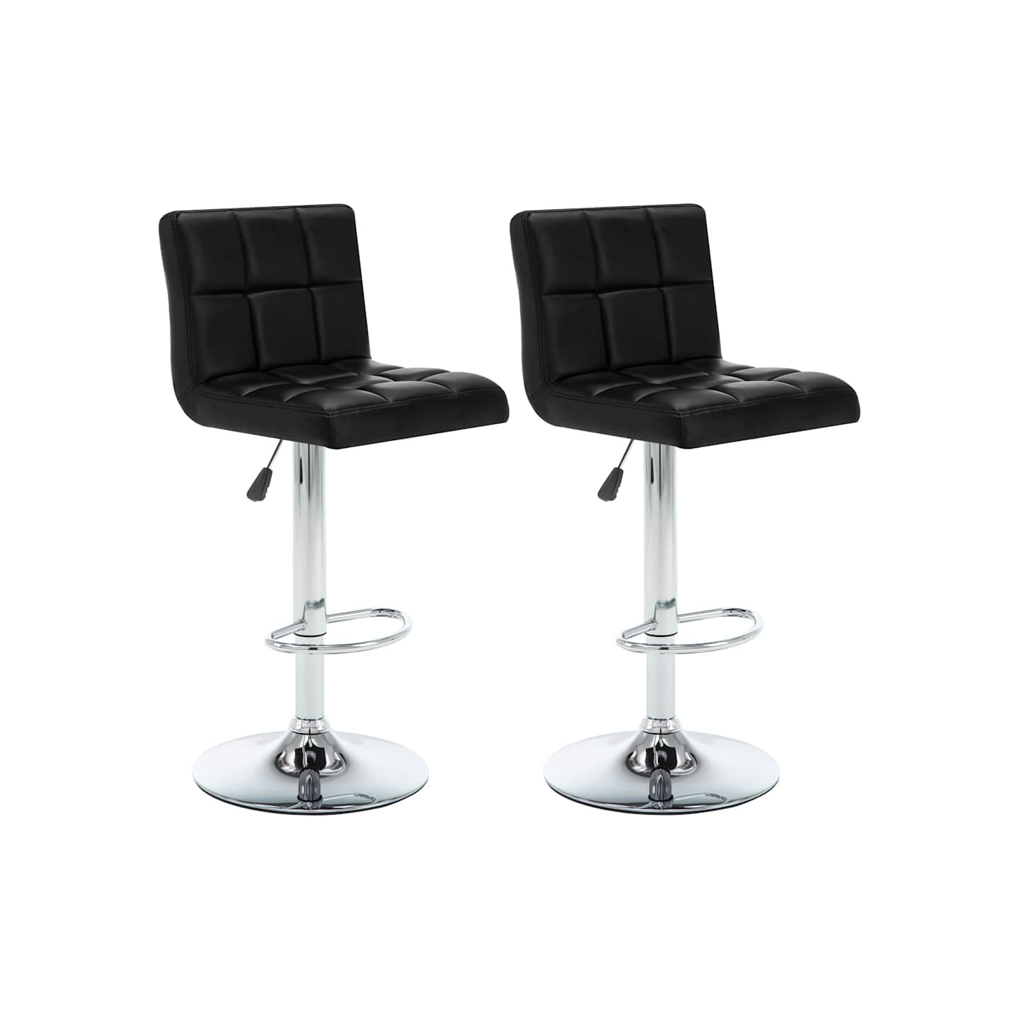 Tabourets de bar lot de 2 noir similicuir