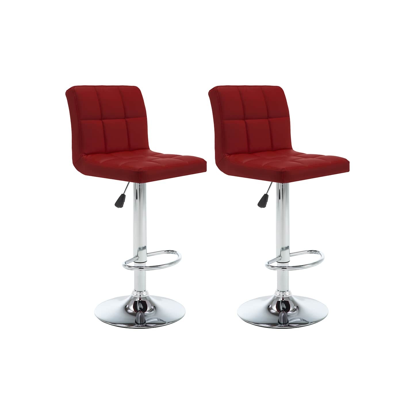 Tabourets de bar lot de 2 rouge bordeaux similicuir