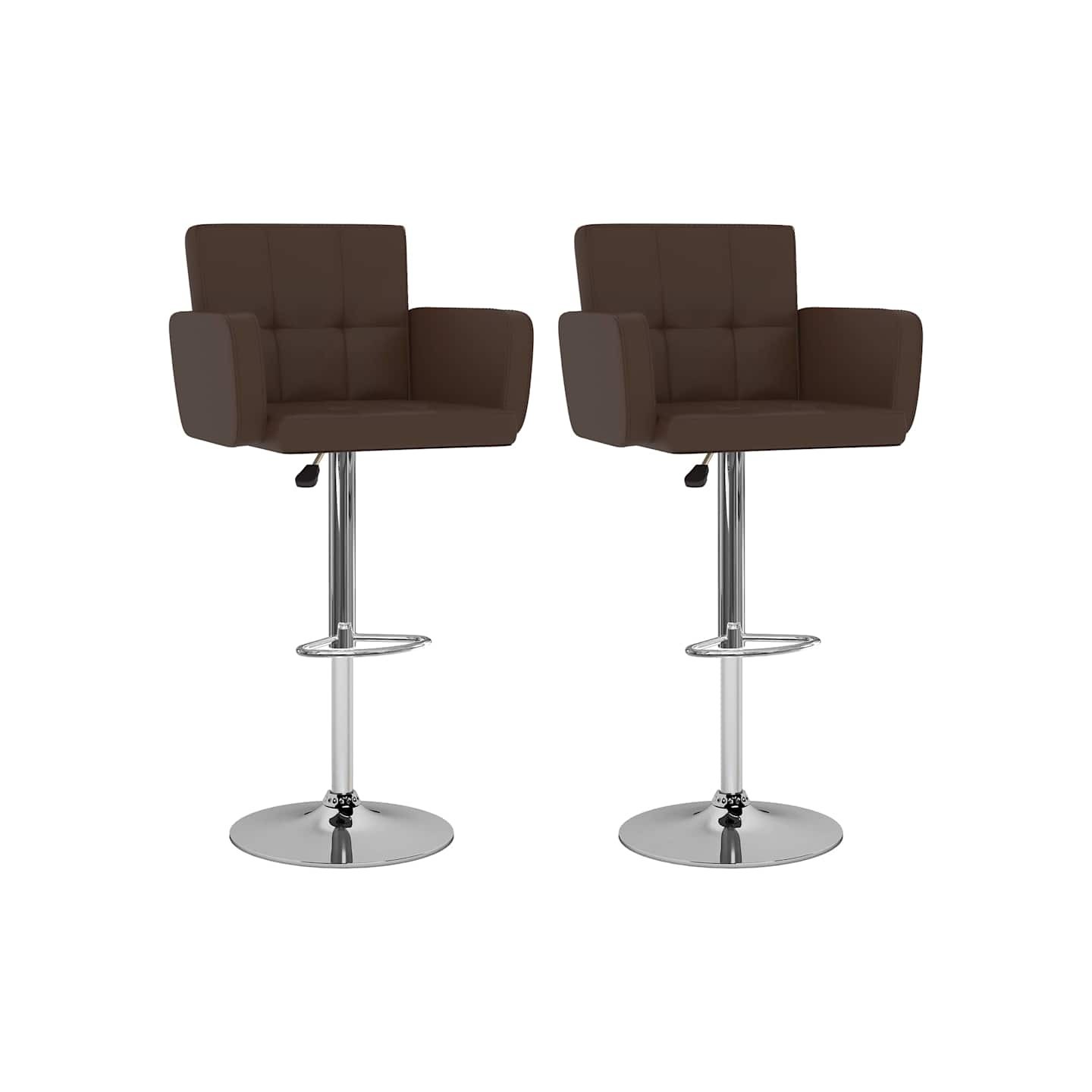 Tabourets de bar lot de 2 marron similicuir