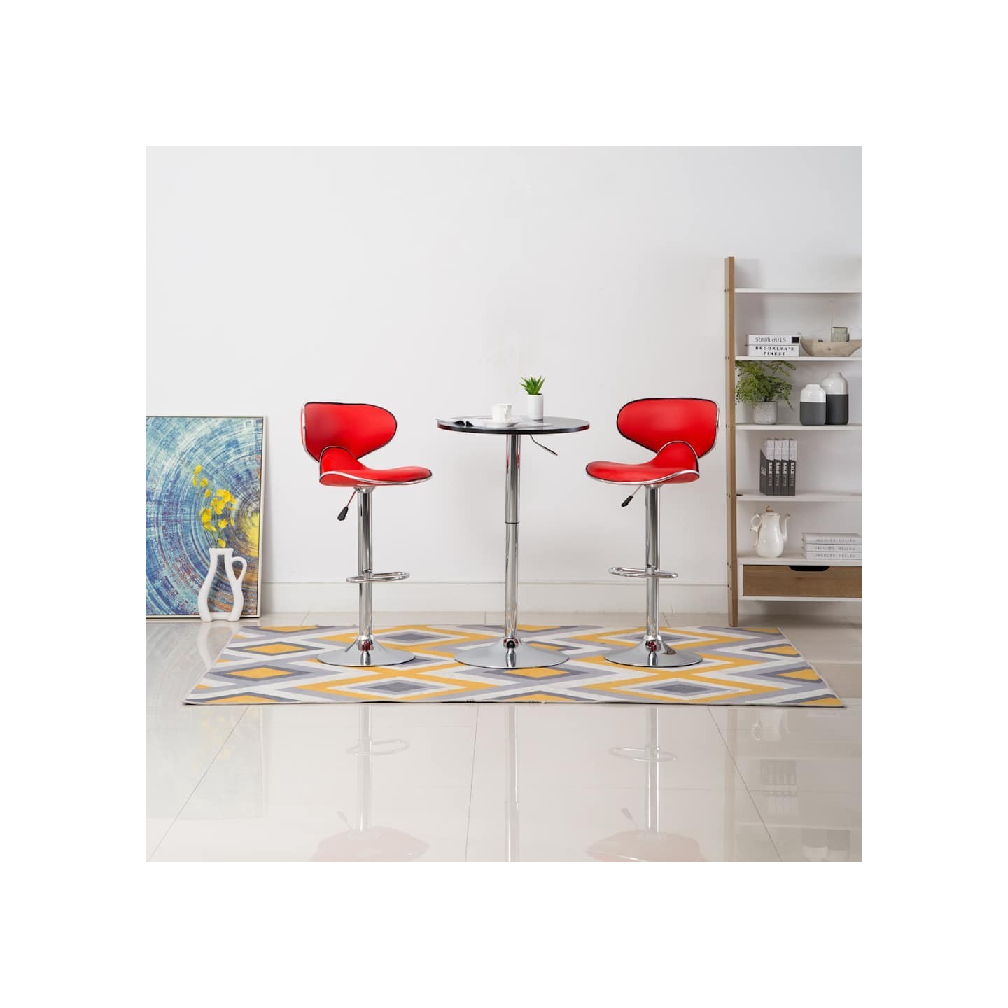 Tabourets de bar 2 pcs rouge similicuir
