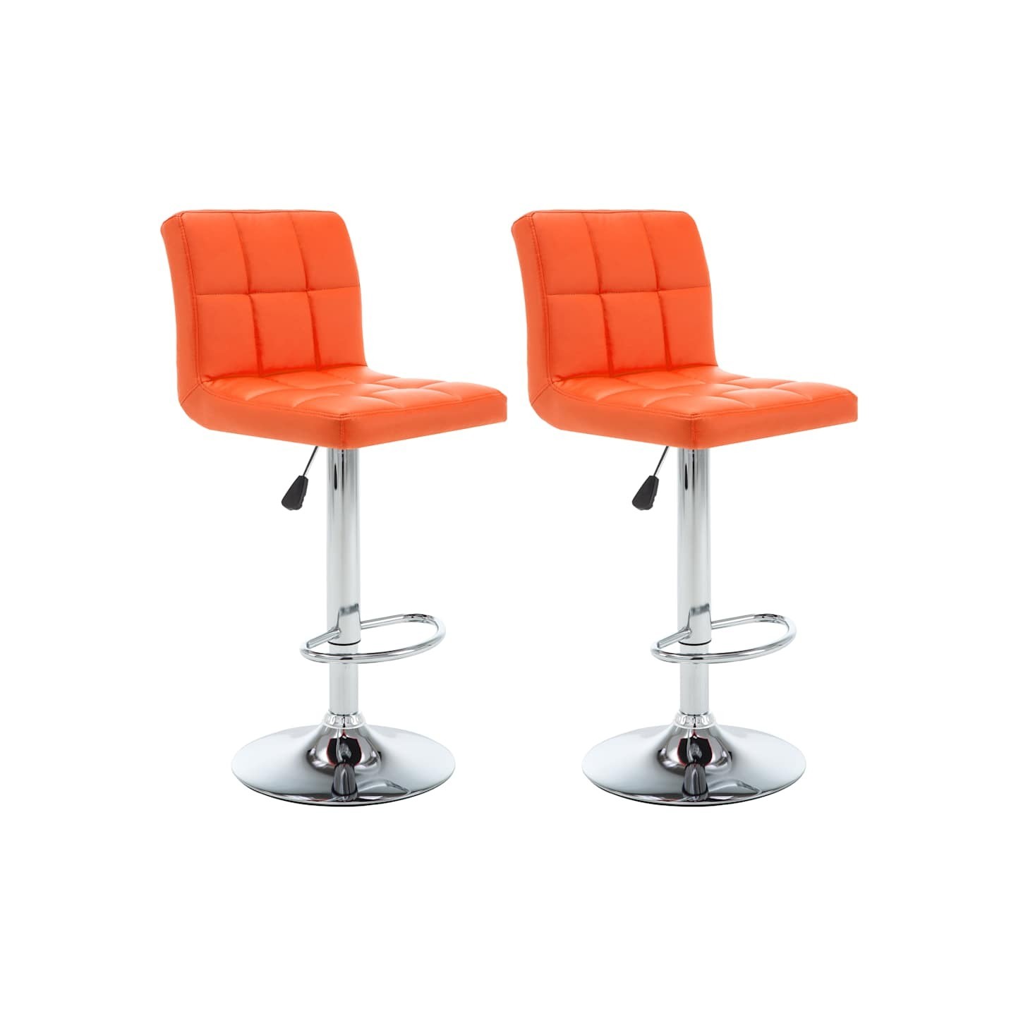 Tabourets de bar lot de 2 orange similicuir