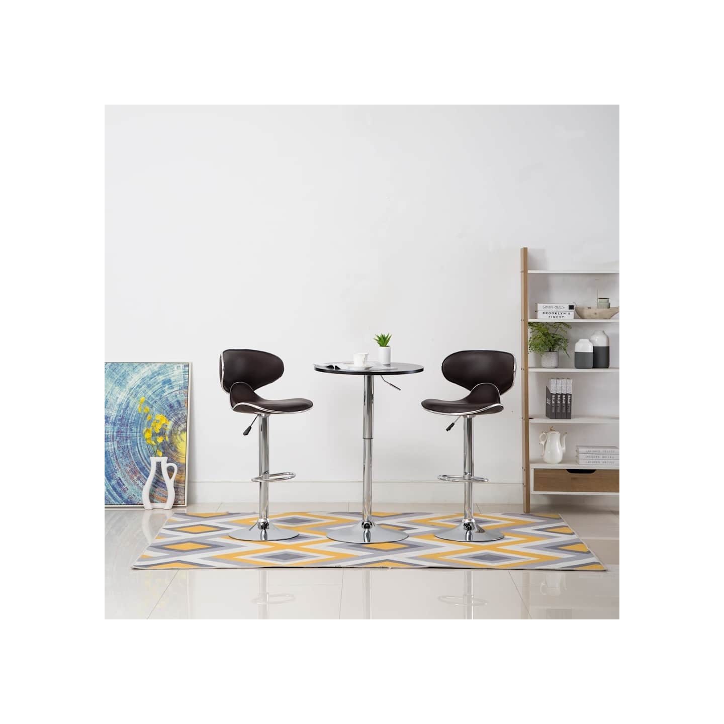 Tabourets de bar 2 pcs marron similicuir