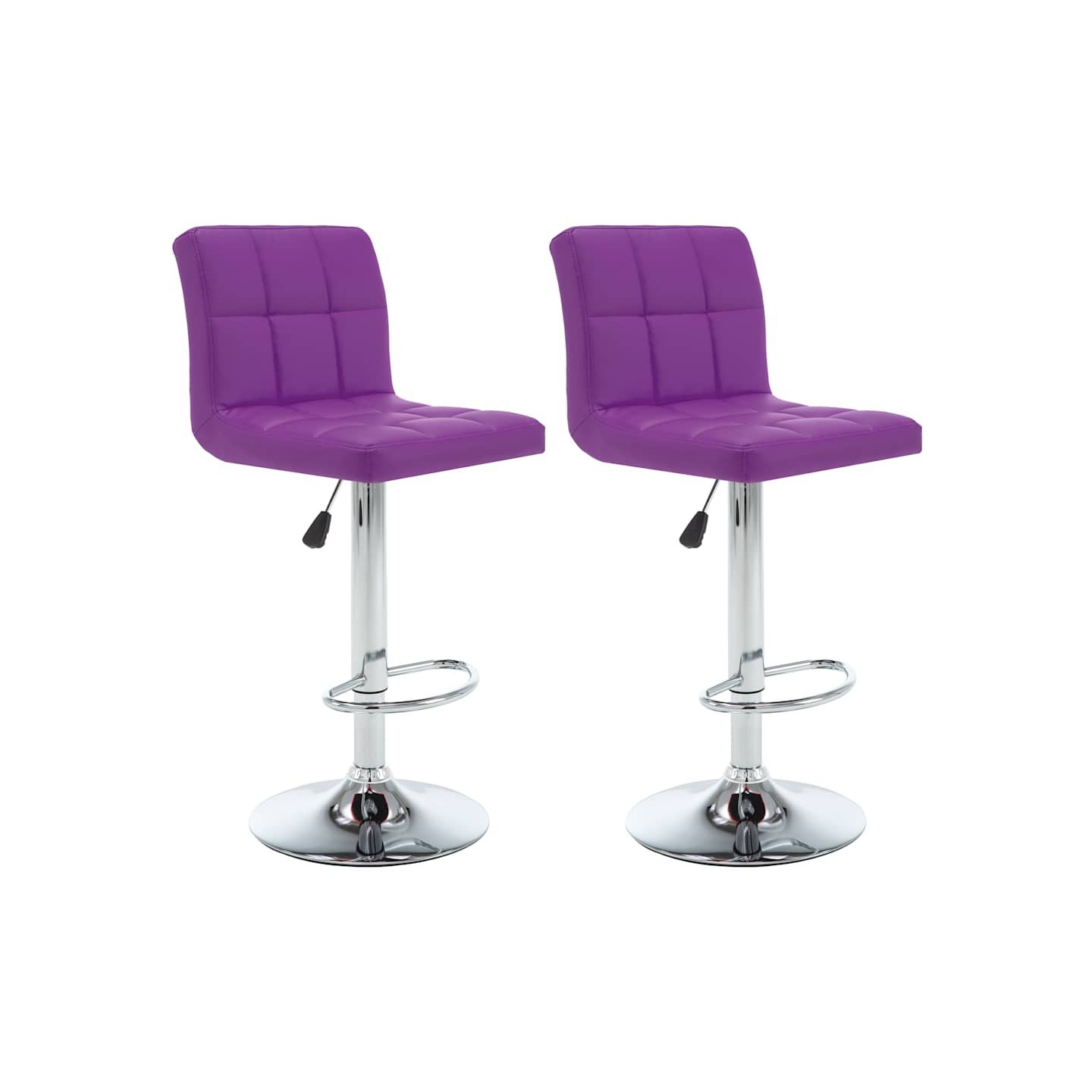 Tabourets de bar lot de 2 violet similicuir