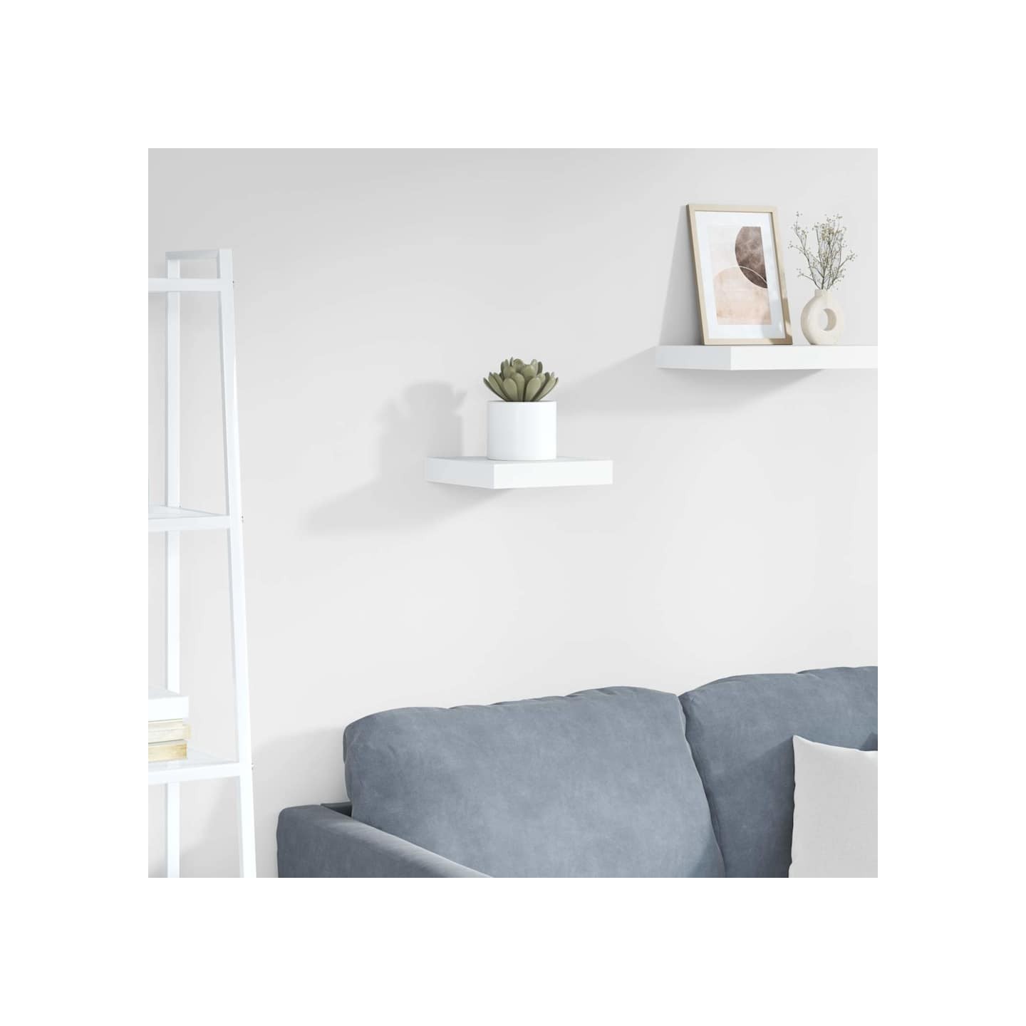Étagère murale flottante Blanc brillant 23x23,5x3,8 cm MDF
