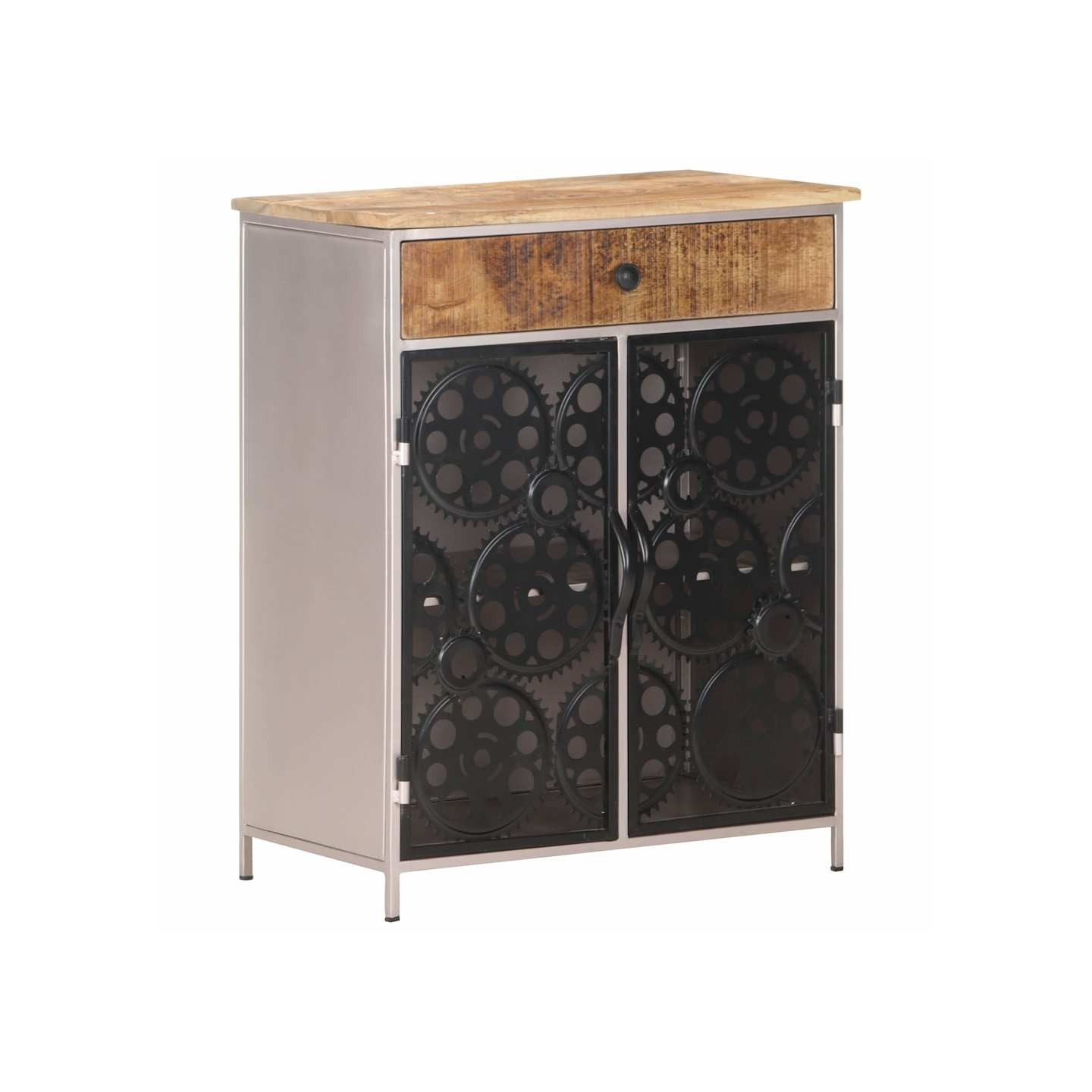Buffet 60x35x75 cm Bois de manguier brut et fer
