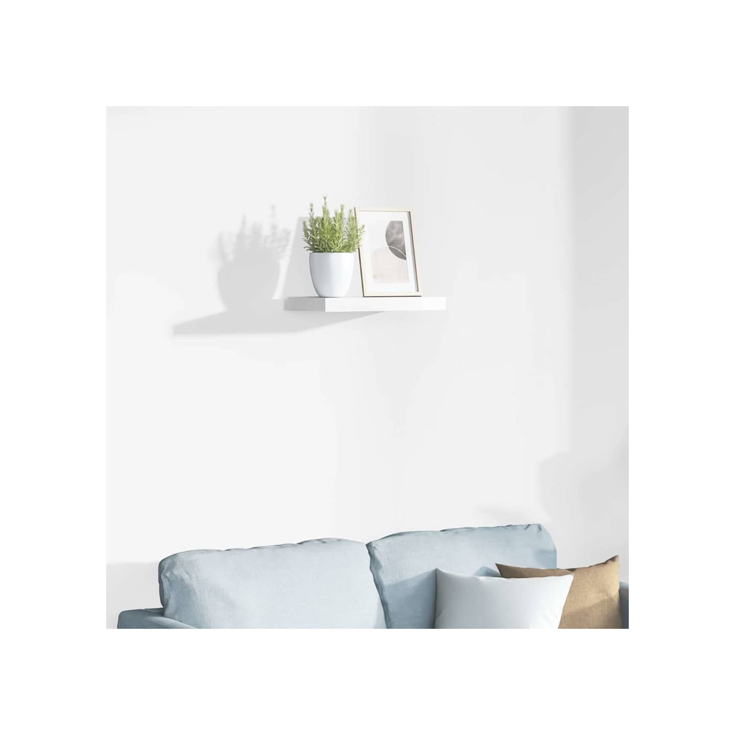 Étagère murale flottante Blanc brillant 40x23,5x3,8 cm MDF
