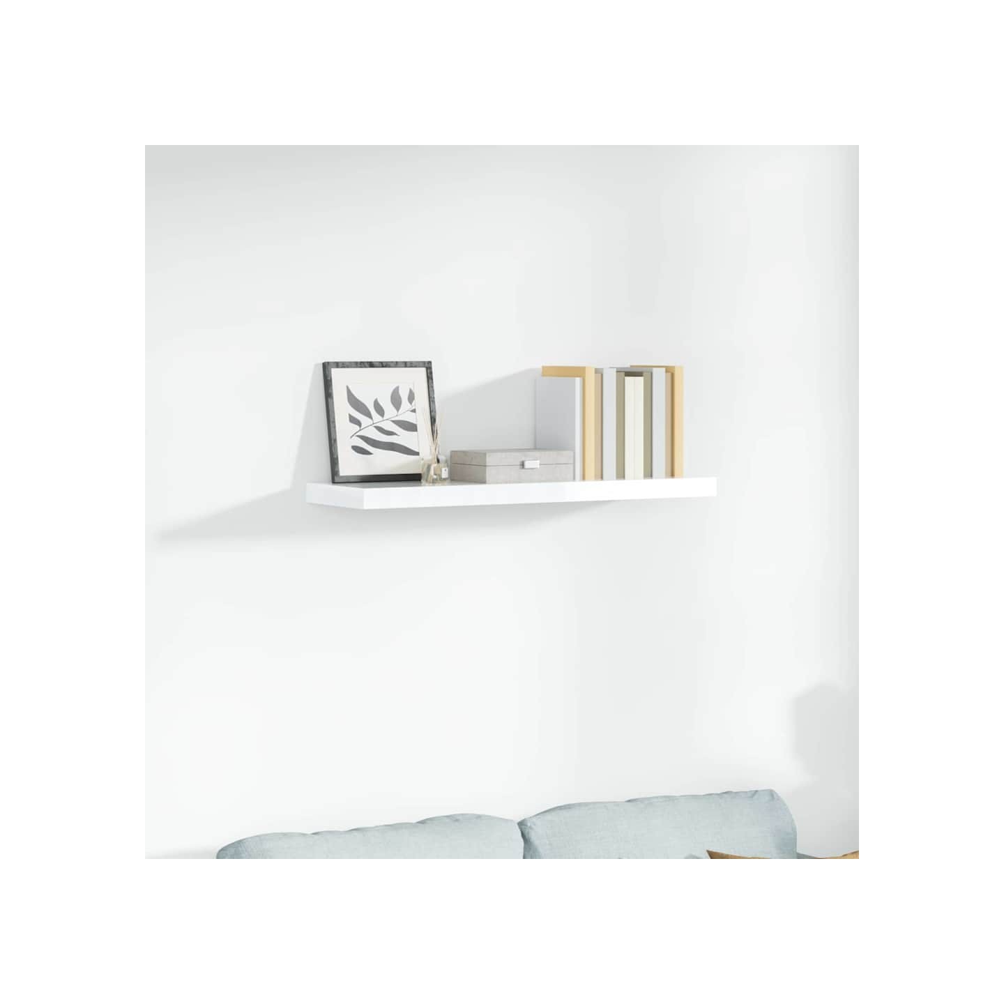 Étagère murale flottante Blanc brillant 90x23,5x3,8 cm MDF