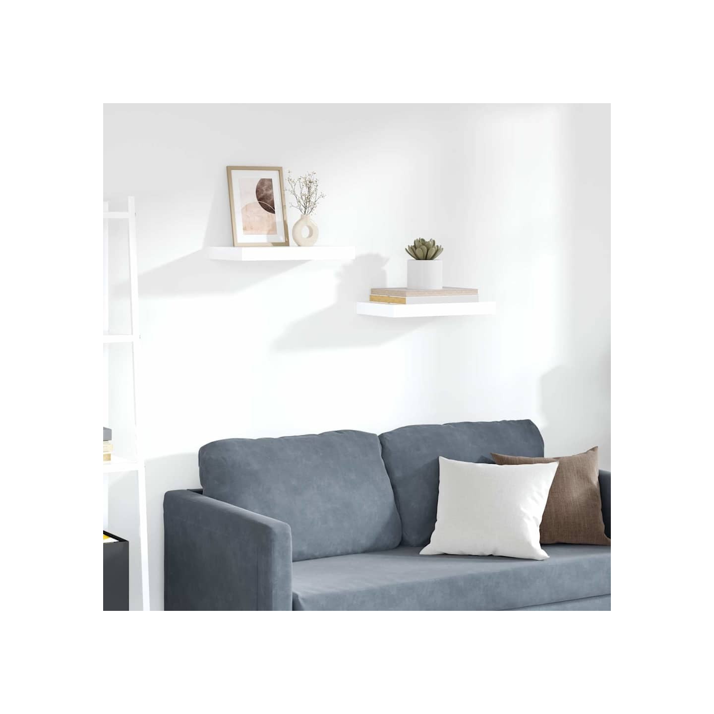Étagère murale flottante 2 pcs Blanc brillant 40x23,5x3,8 cm MDF
