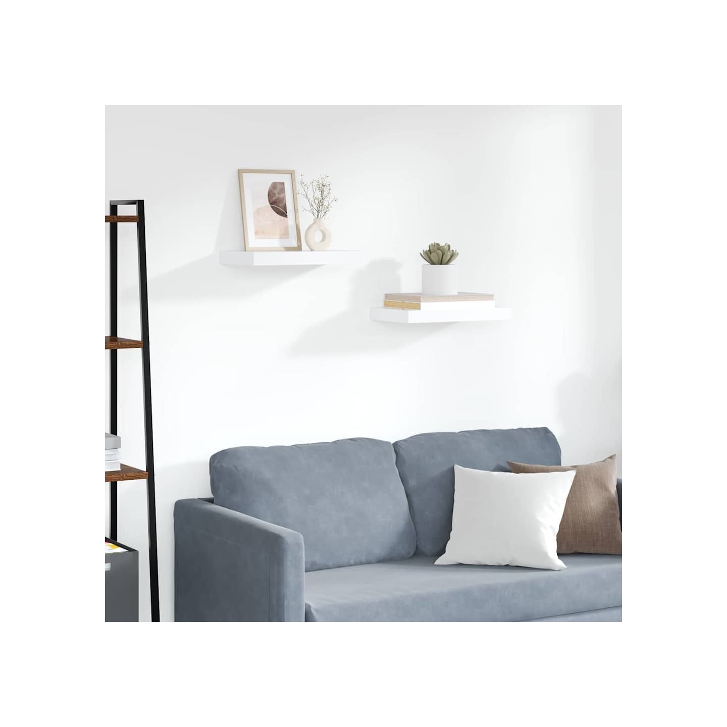 Étagères murales flottantes 2 pcs blanc 40x23,5x3,8 cm MDF
