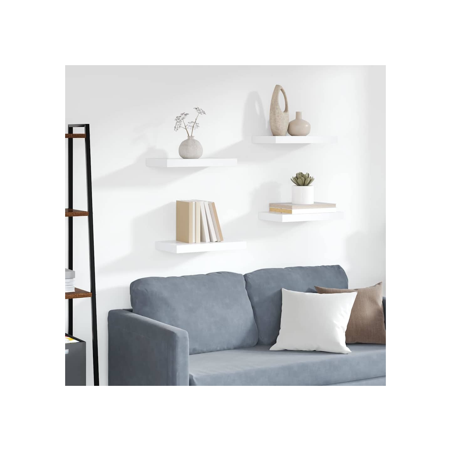 Étagères murales flottantes 4 pcs blanc 40x23,5x3,8 cm MDF