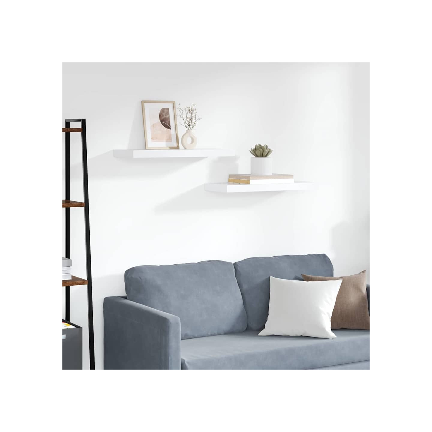 Étagères murales flottantes 2 pcs blanc 60x23,5x3,8 cm MDF