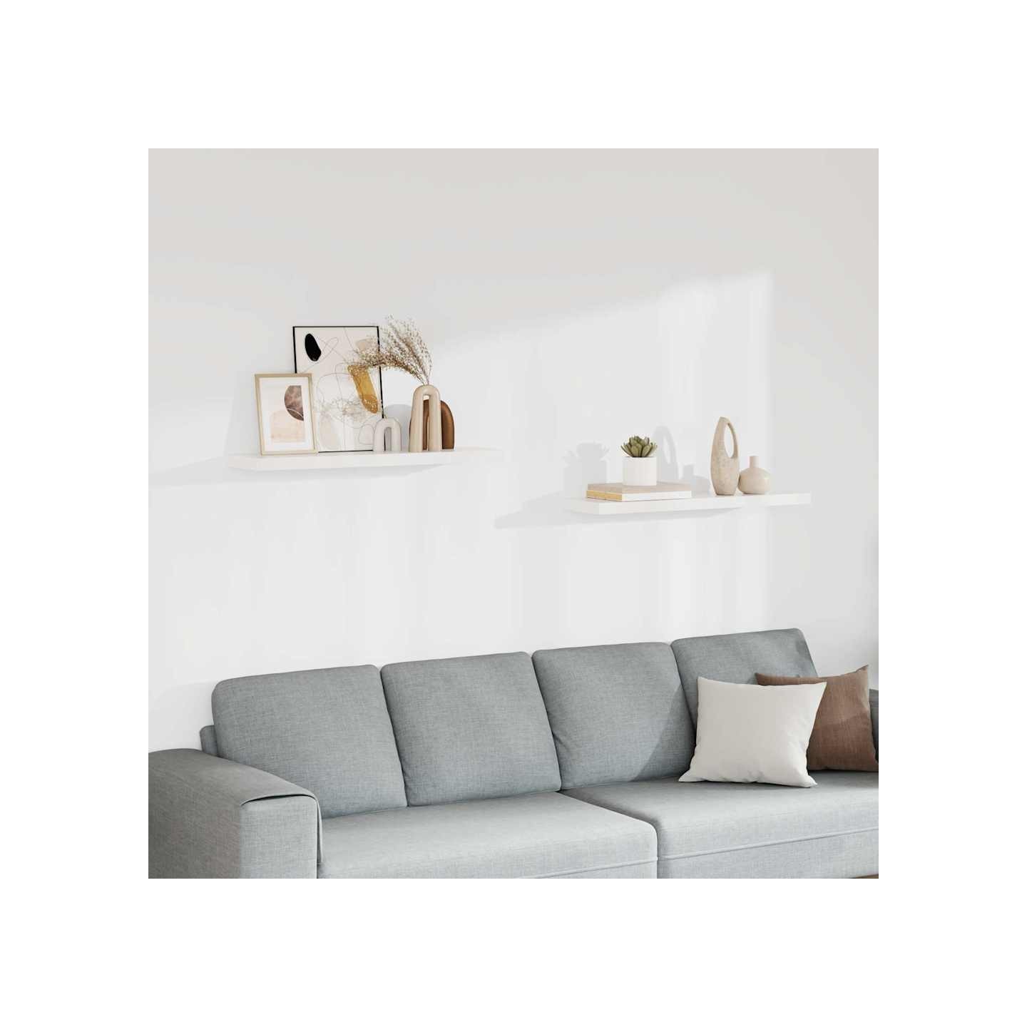 Étagères murales flottantes 2 pcs blanc 90x23,5x3,8 cm MDF