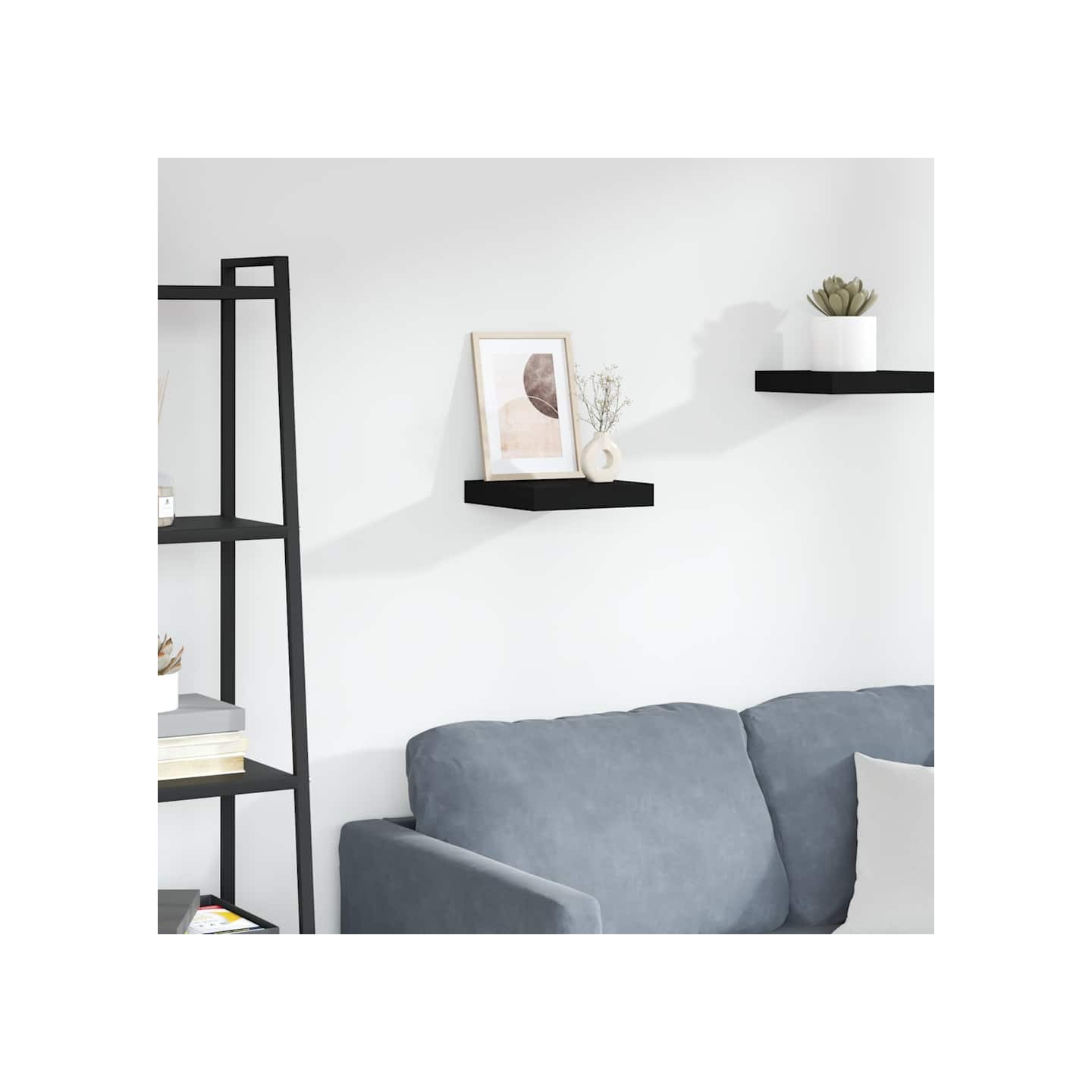 Étagère flottante murale noir 23x23,5x3,8 cm MDF