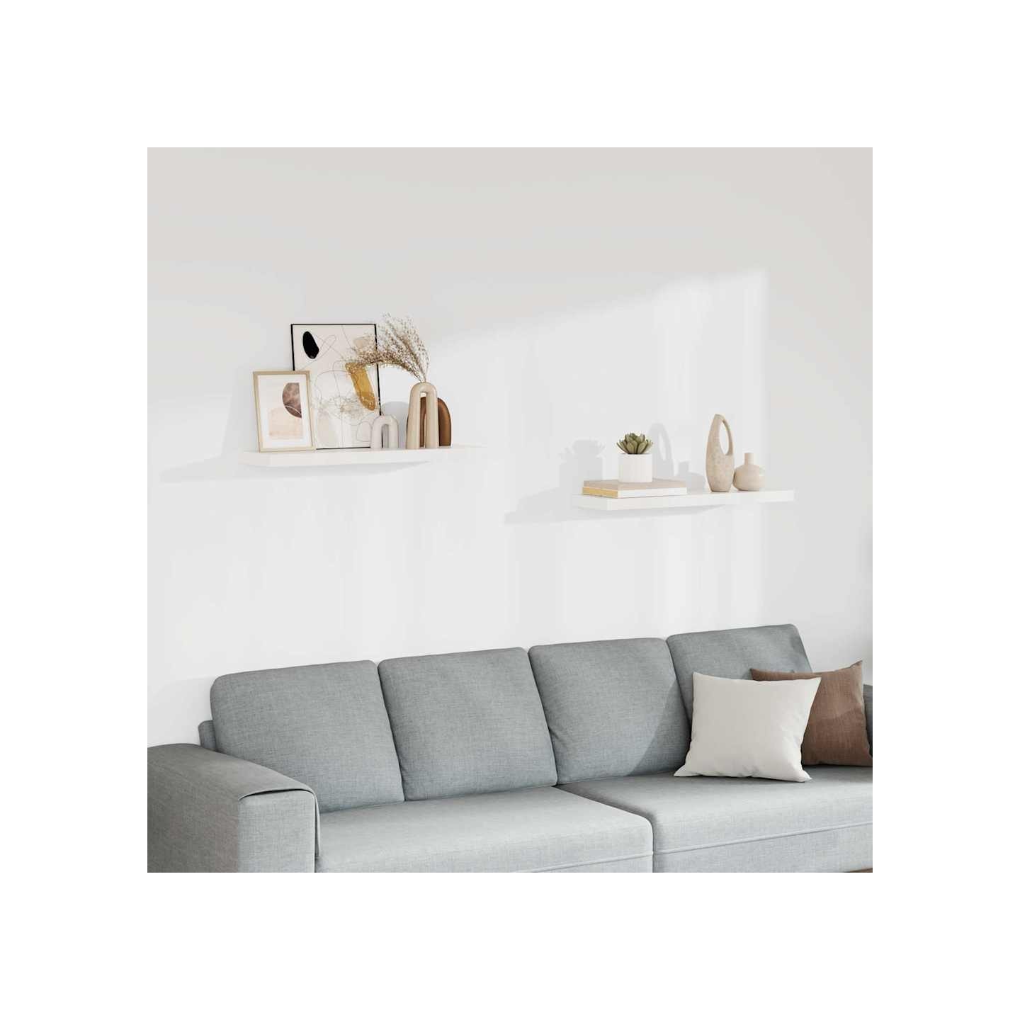 Étagères murales flottantes 2 pcs blanc 80x23,5x3,8 cm MDF