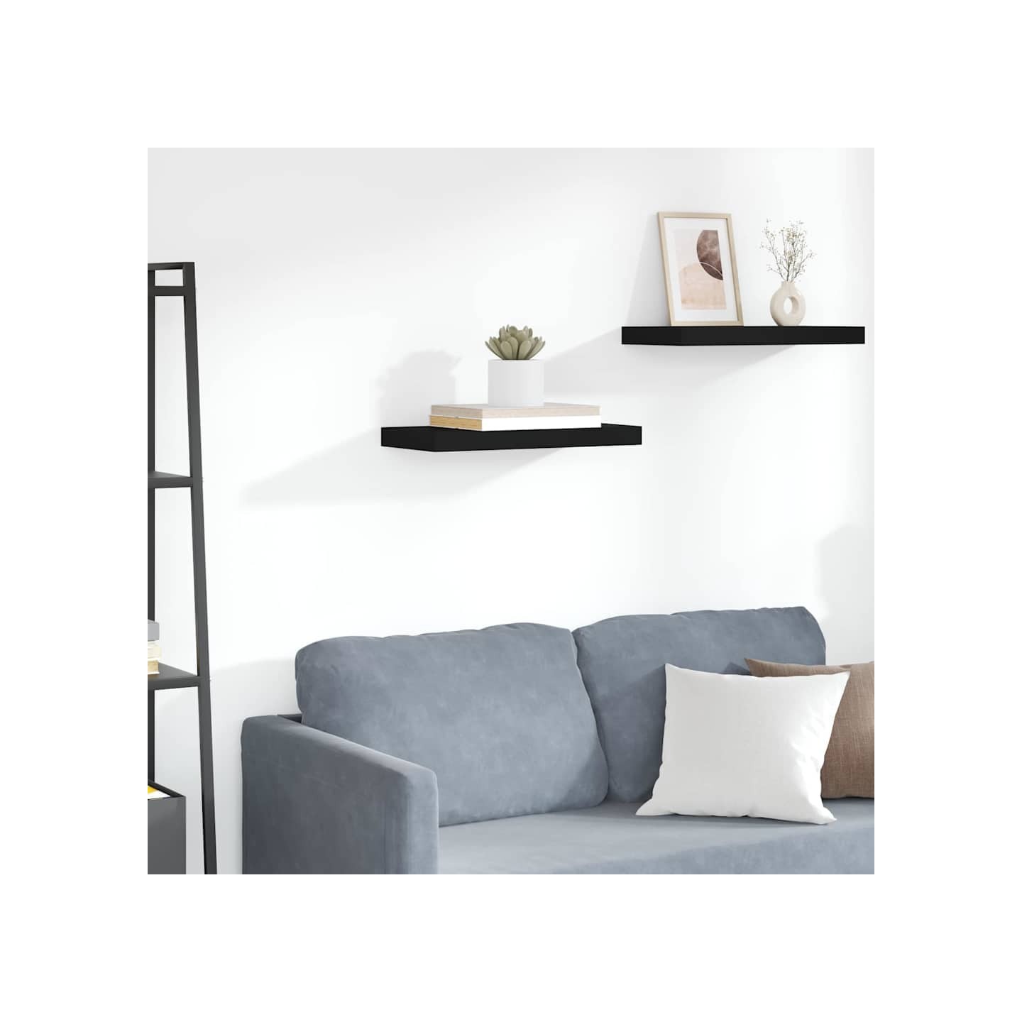 Étagère murale flottante noir 50x23,5x3,8 cm MDF